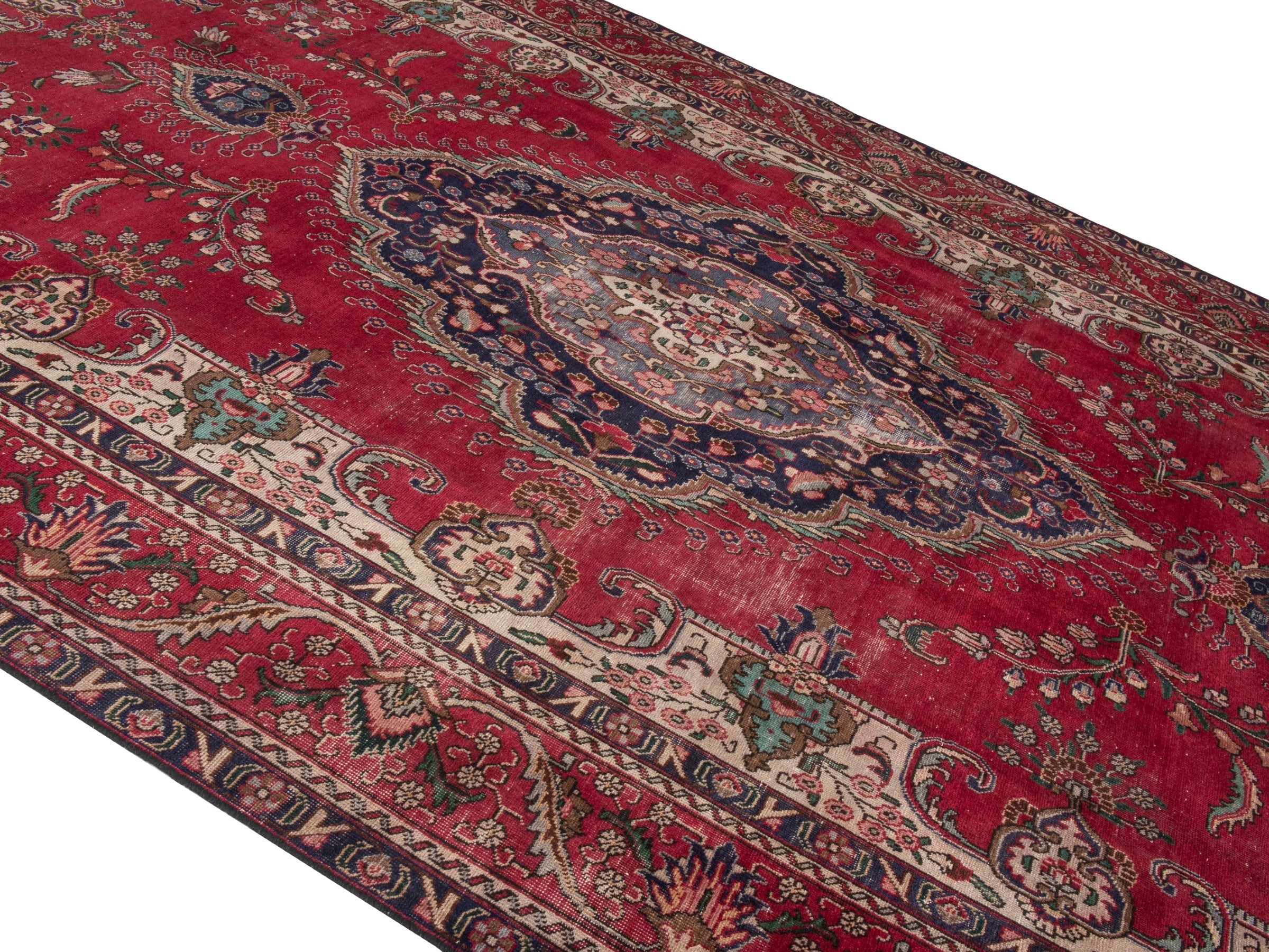 Persian Tabriz oversized rug in deep red and burgundy, view 4 of 21