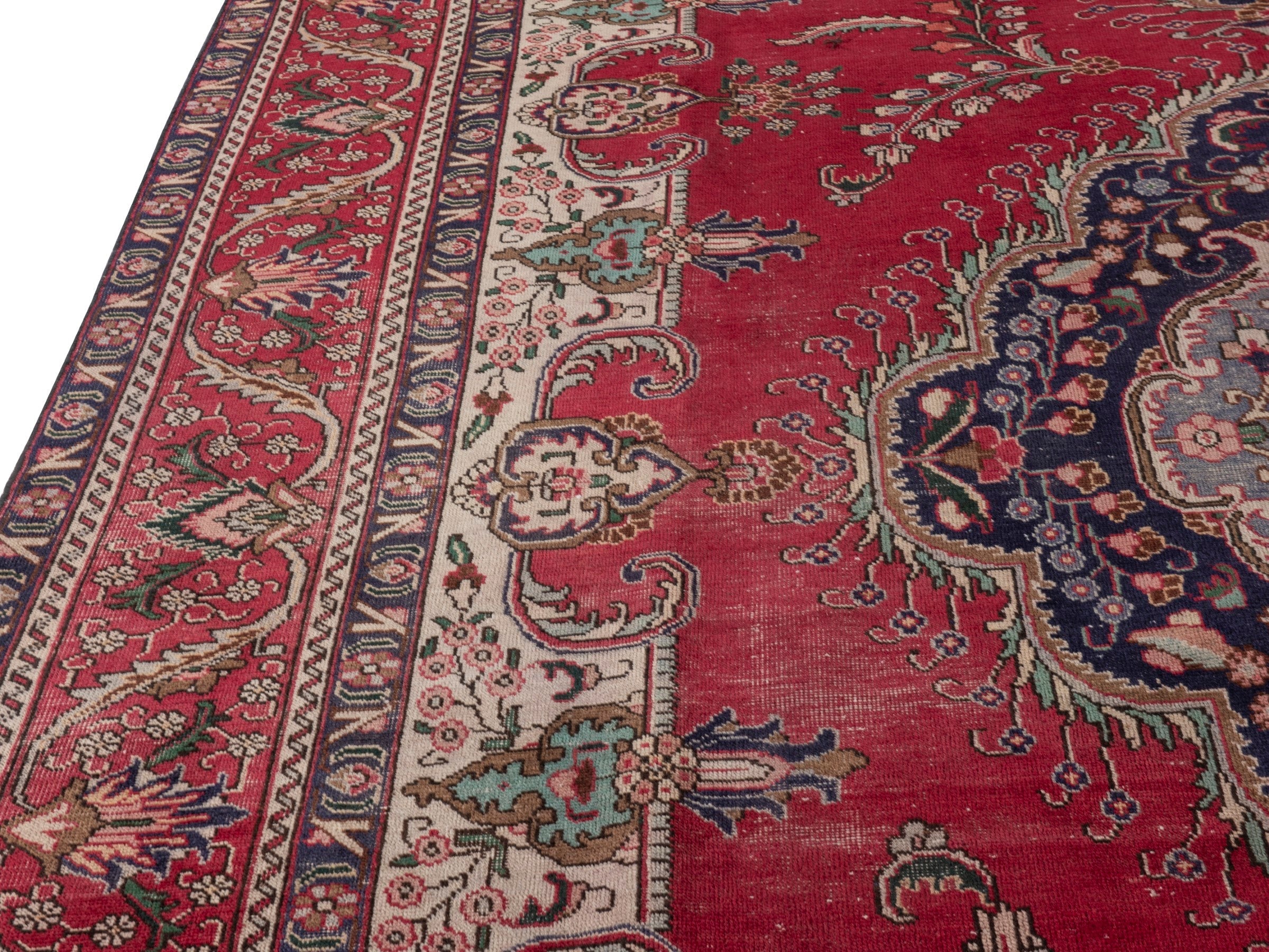 Persian Tabriz oversized rug in deep red and burgundy, view 7 of 21