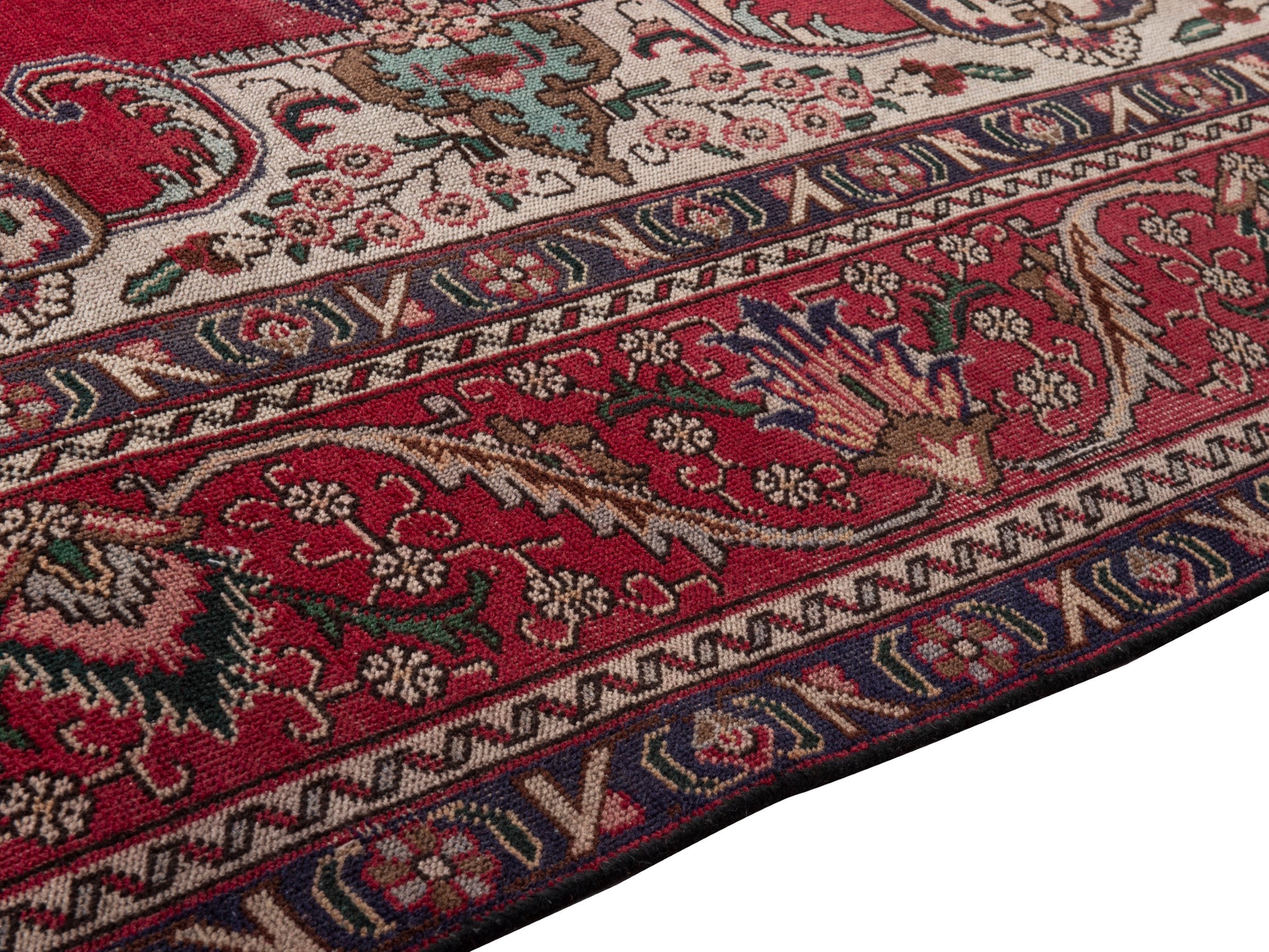 Persian Tabriz oversized rug in deep red and burgundy, view 8 of 21