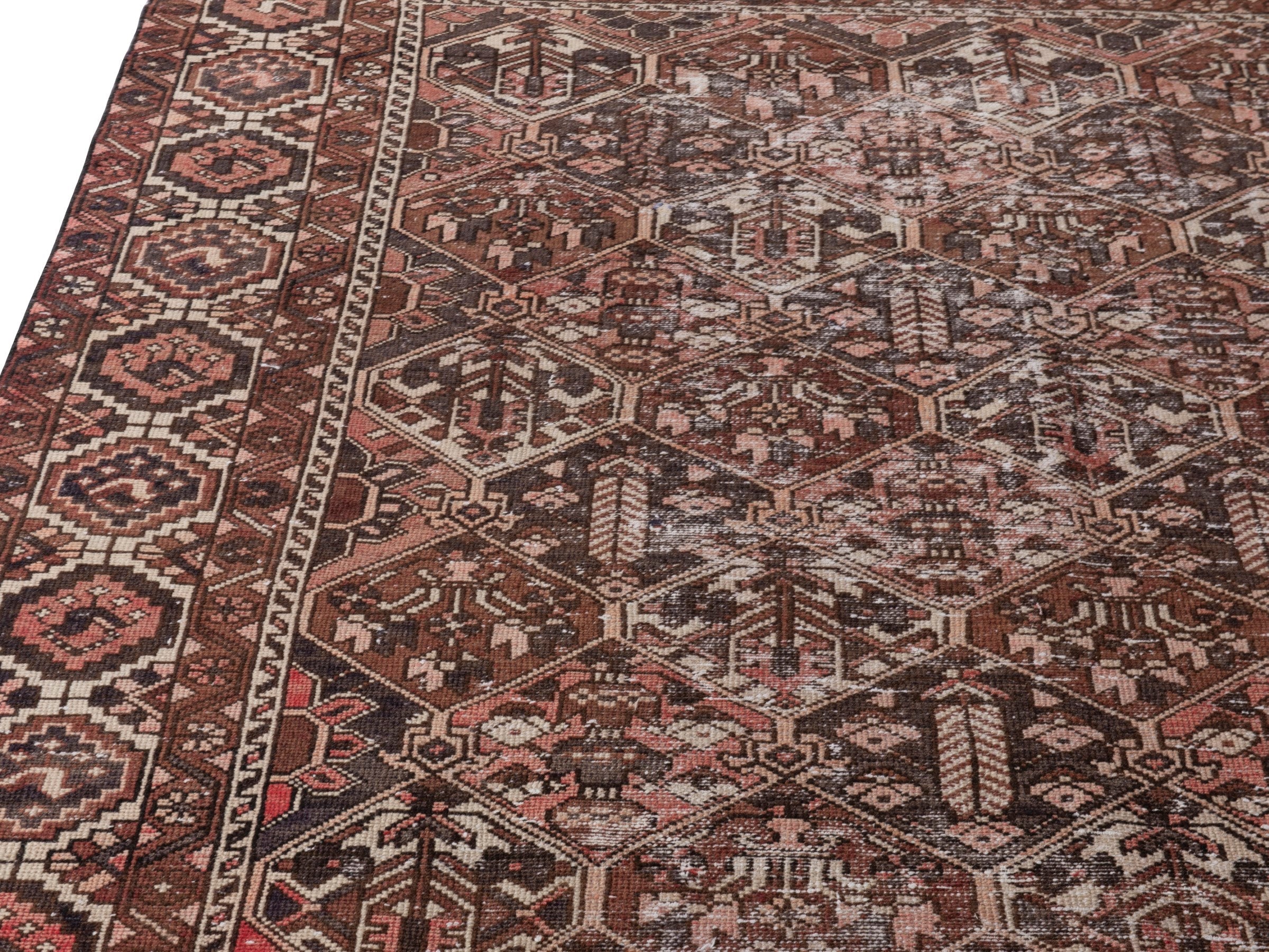 Persian Bakhtiari area rug in burgundy and charcoal, view 7 of 21