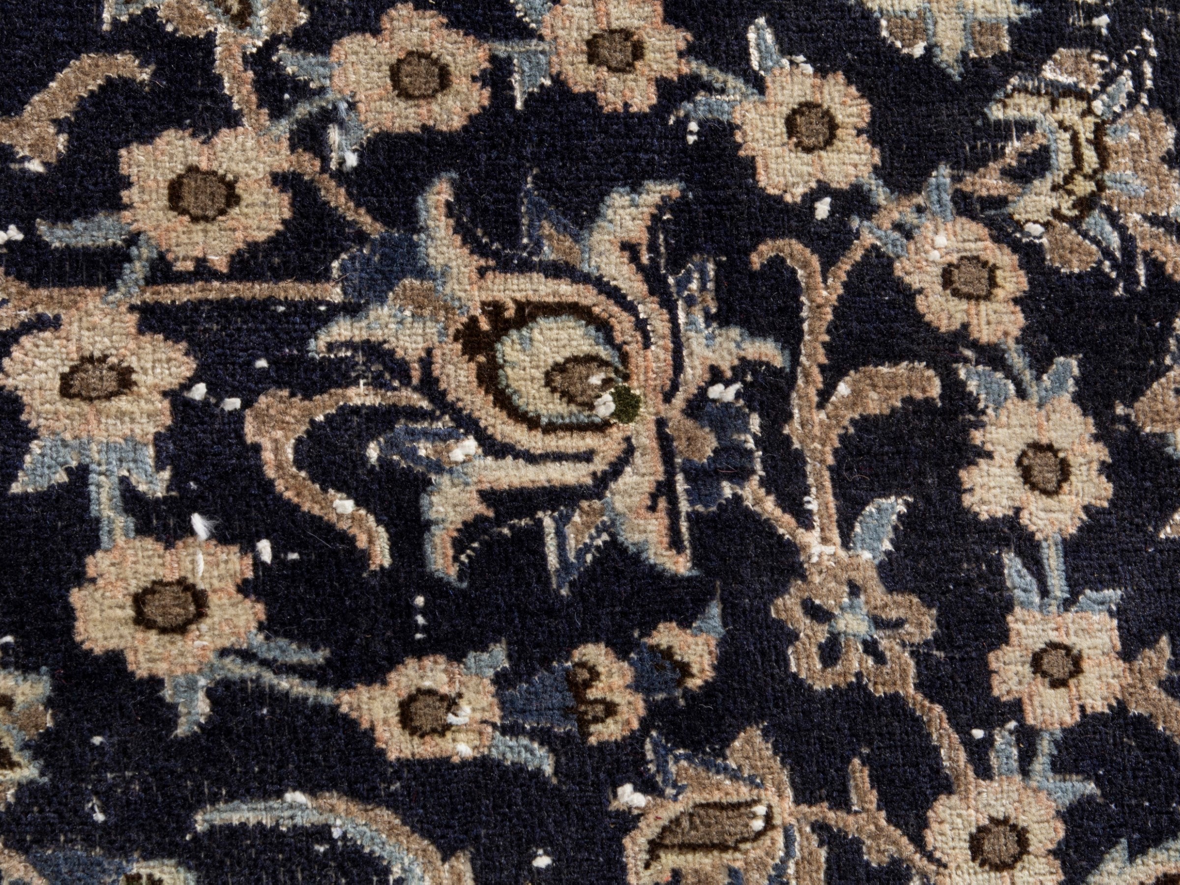 Persian Nain oversized rug in navy and cream, view 11 of 17