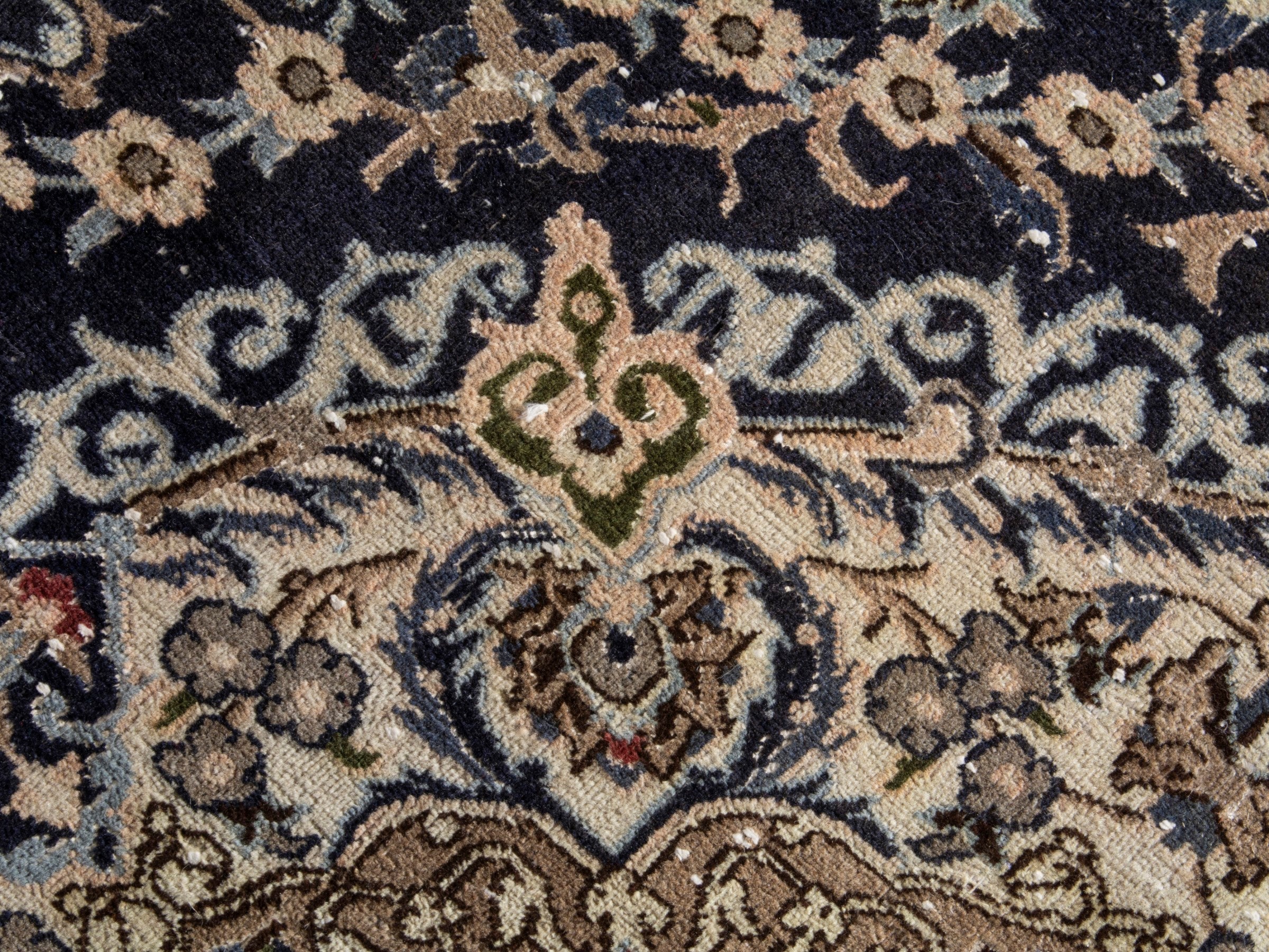Persian Nain oversized rug in navy and cream, view 12 of 17