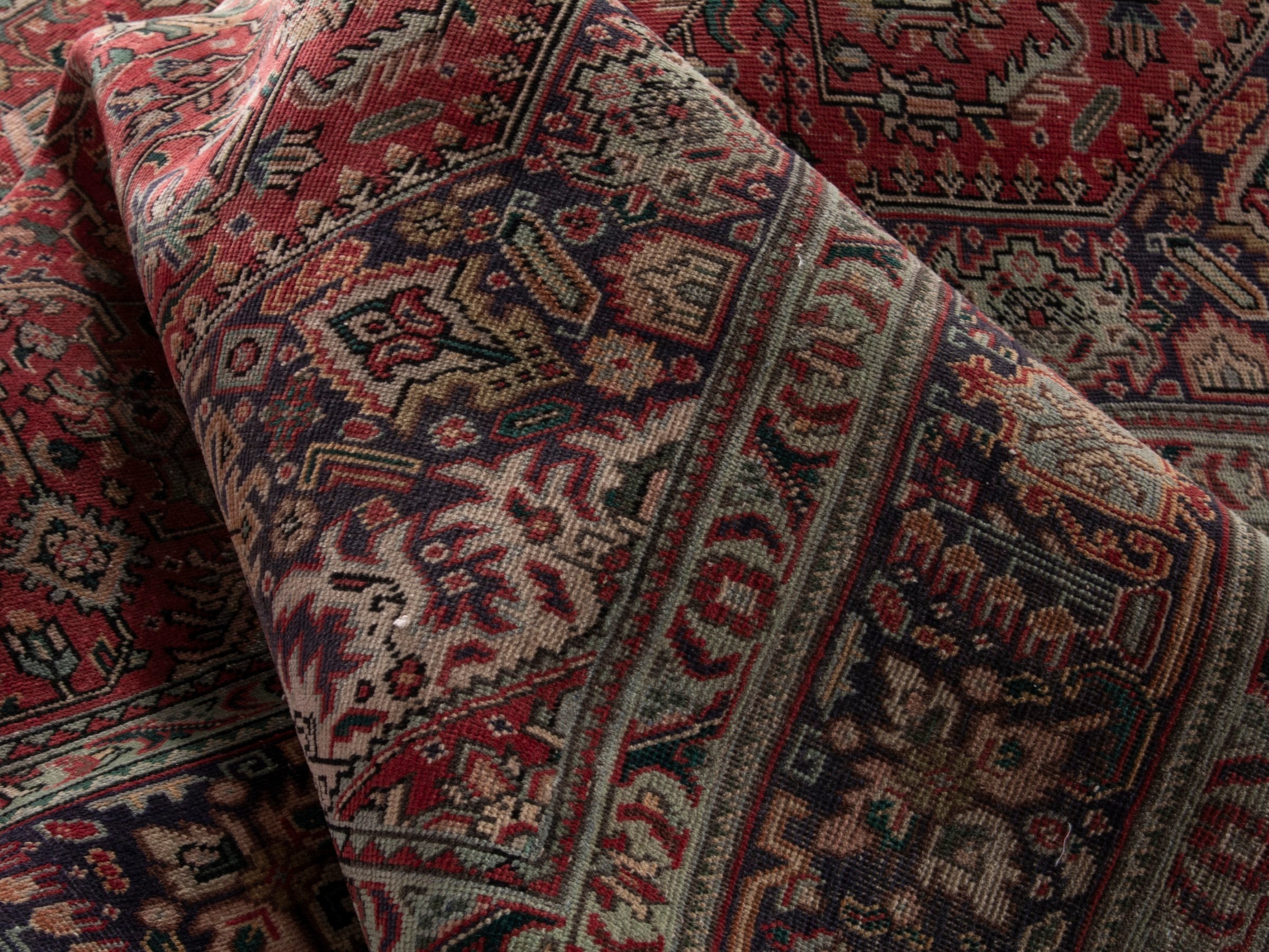Persian Tabriz oversized rug in faded red and burgundy, view 18 of 20