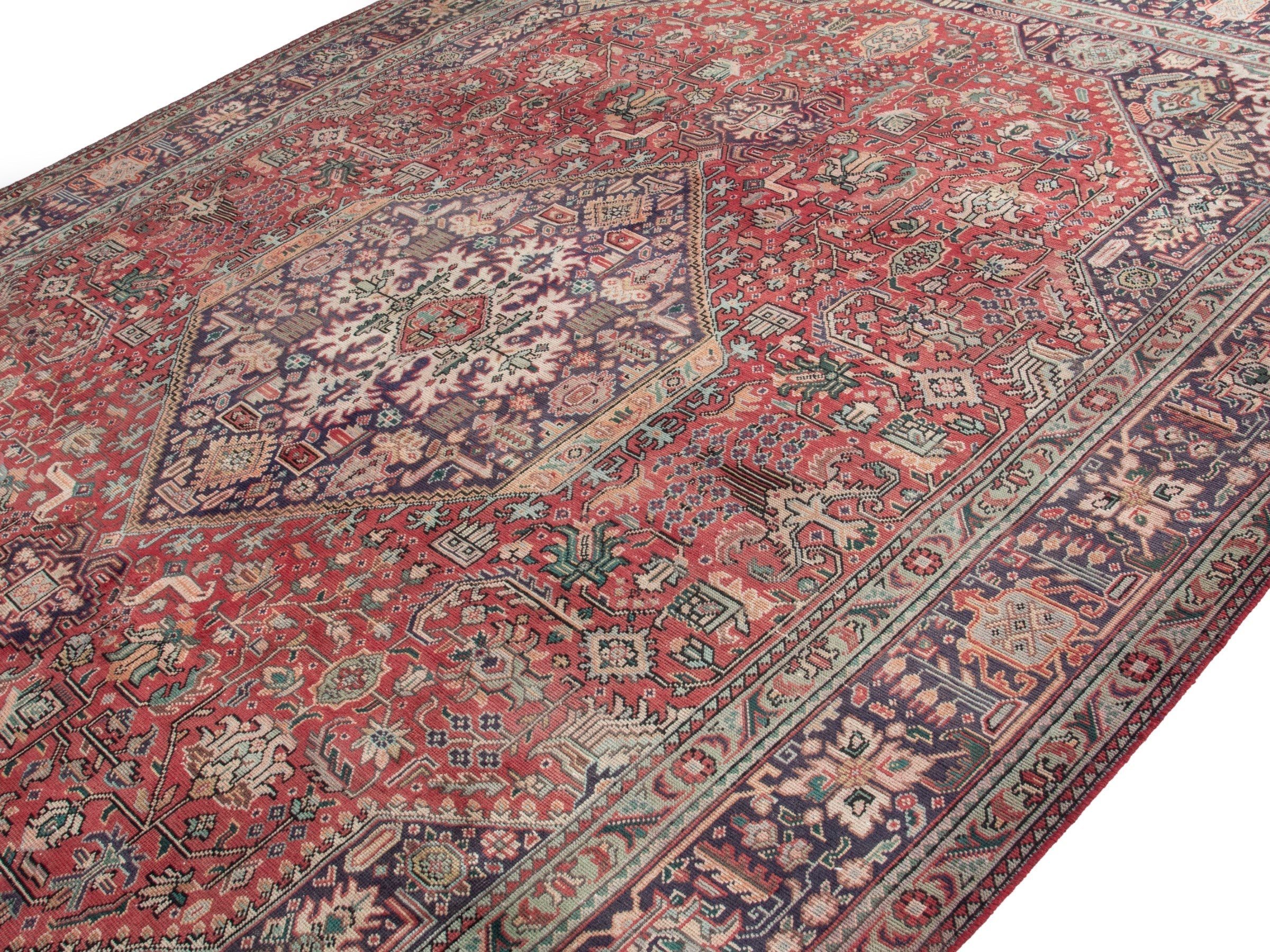Persian Tabriz oversized rug in faded red and burgundy, view 4 of 20