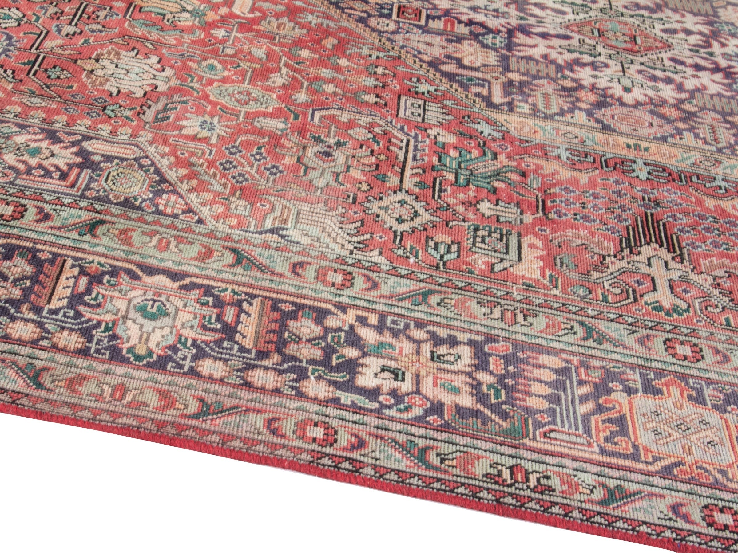 Persian Tabriz oversized rug in faded red and burgundy, view 8 of 20