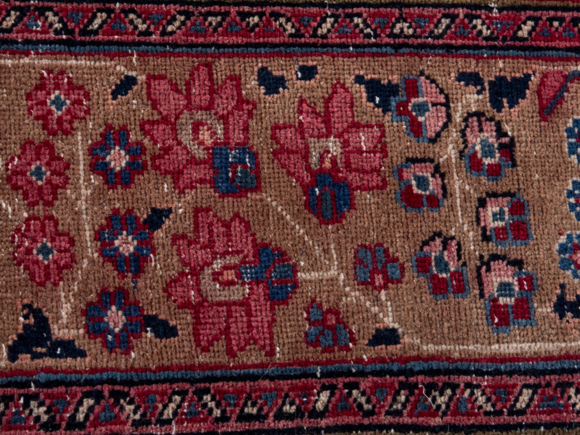 Persian Sabzevar oversized rug in deep red and navy, view 13 of 19