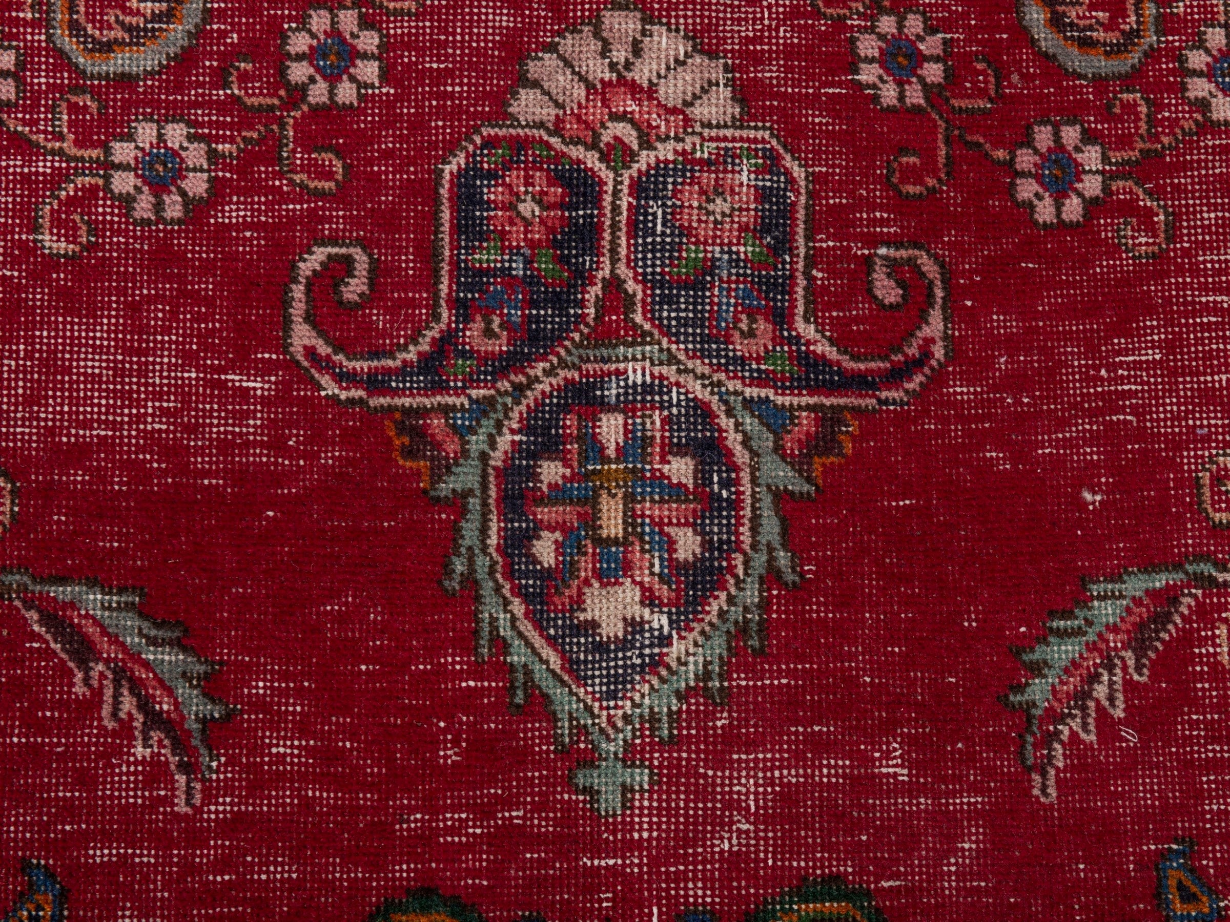 Persian Tabriz oversized rug in deep red and burgundy, view 12 of 21