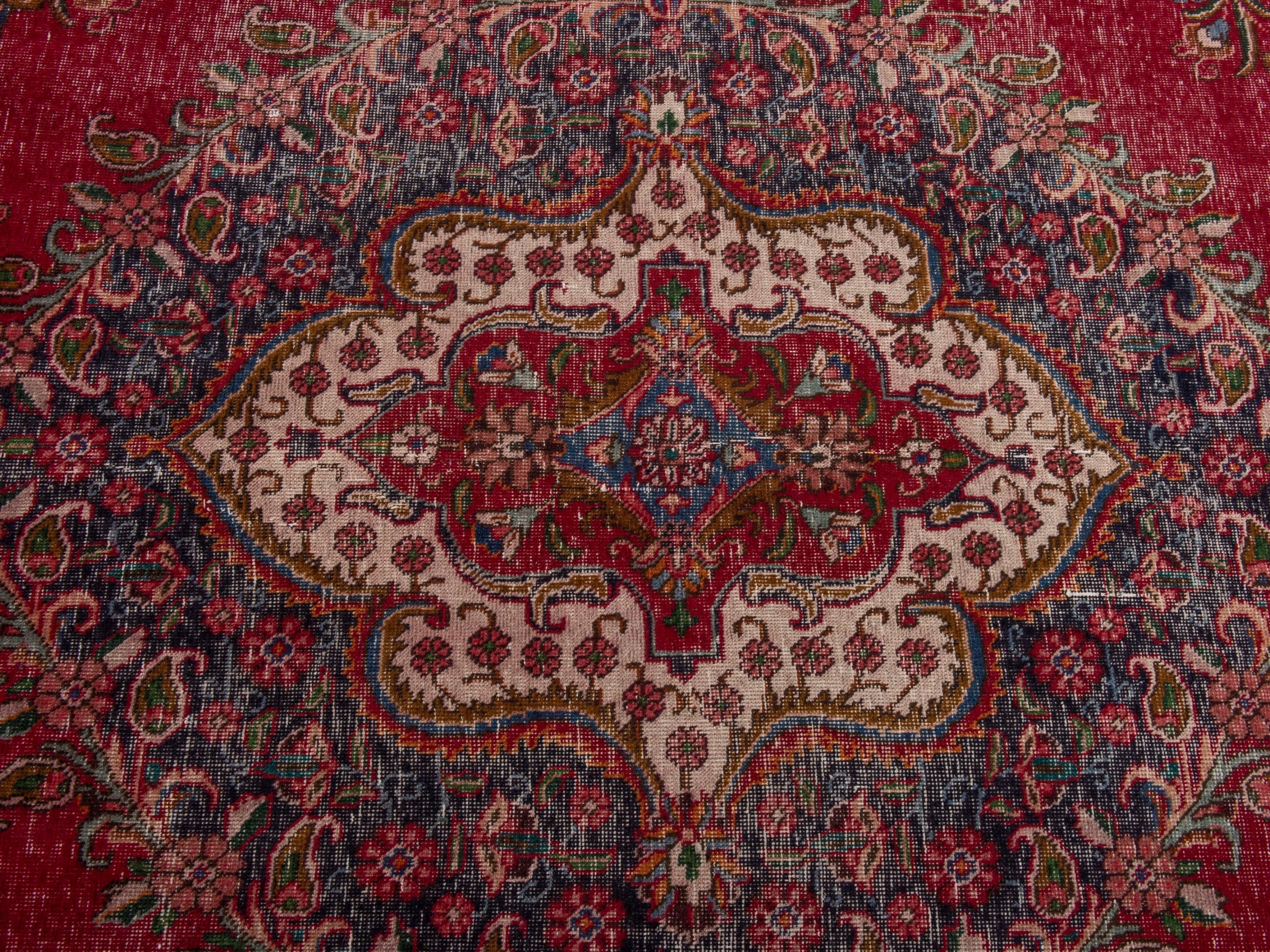 Persian Tabriz oversized rug in deep red and burgundy, view 13 of 21