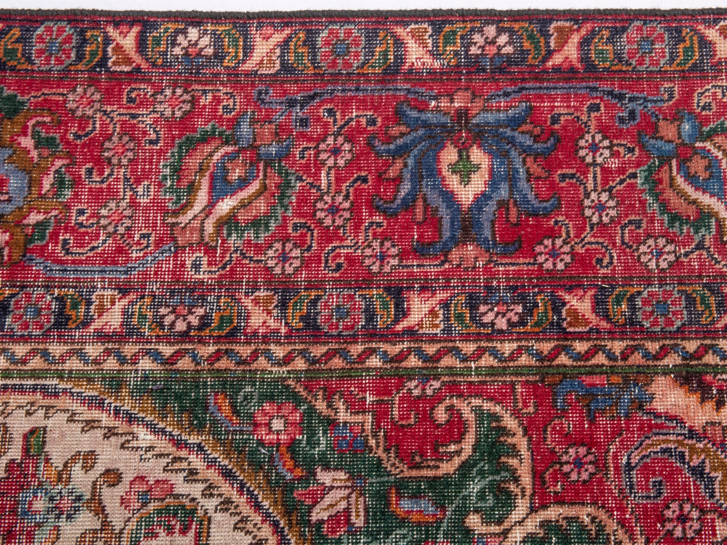 Persian Tabriz oversized rug in deep red and burgundy, view 15 of 21