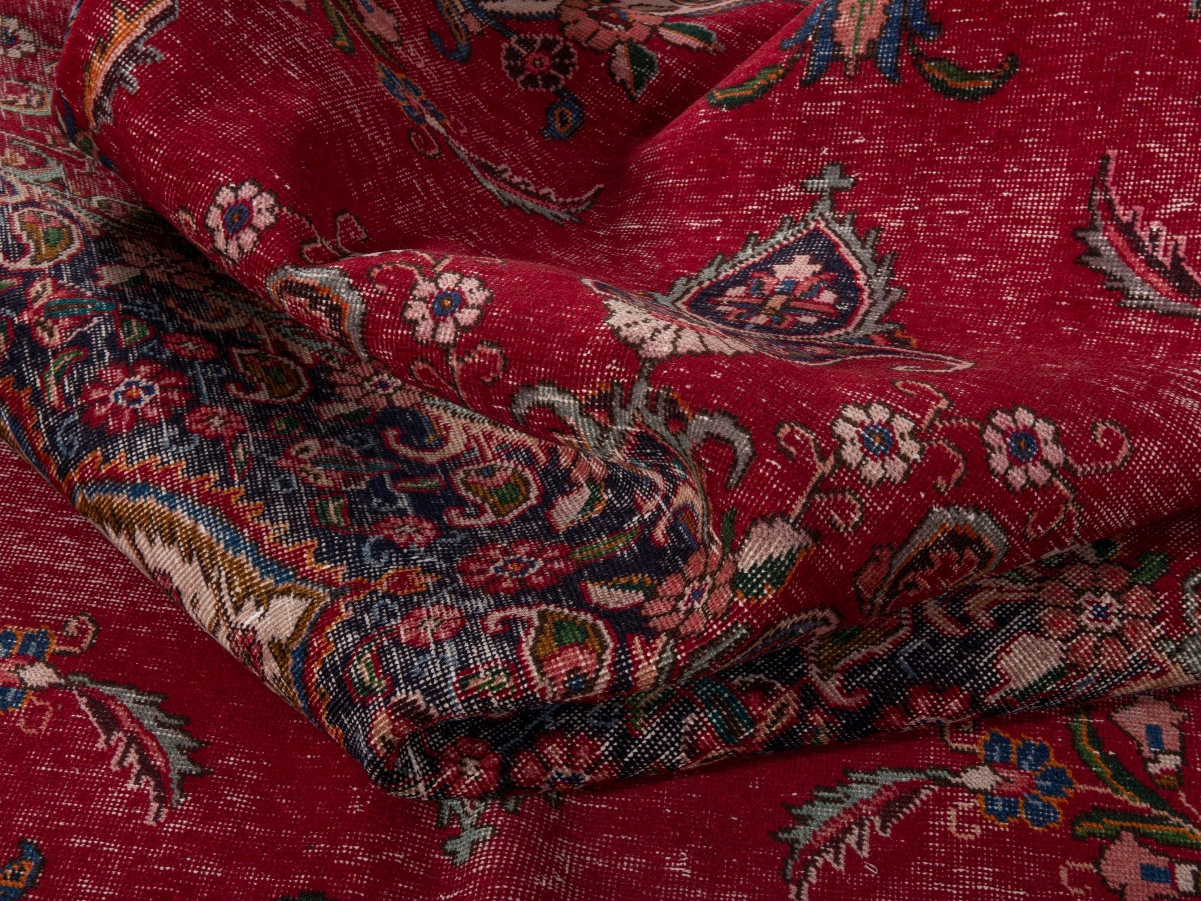 Persian Tabriz oversized rug in deep red and burgundy, view 18 of 21