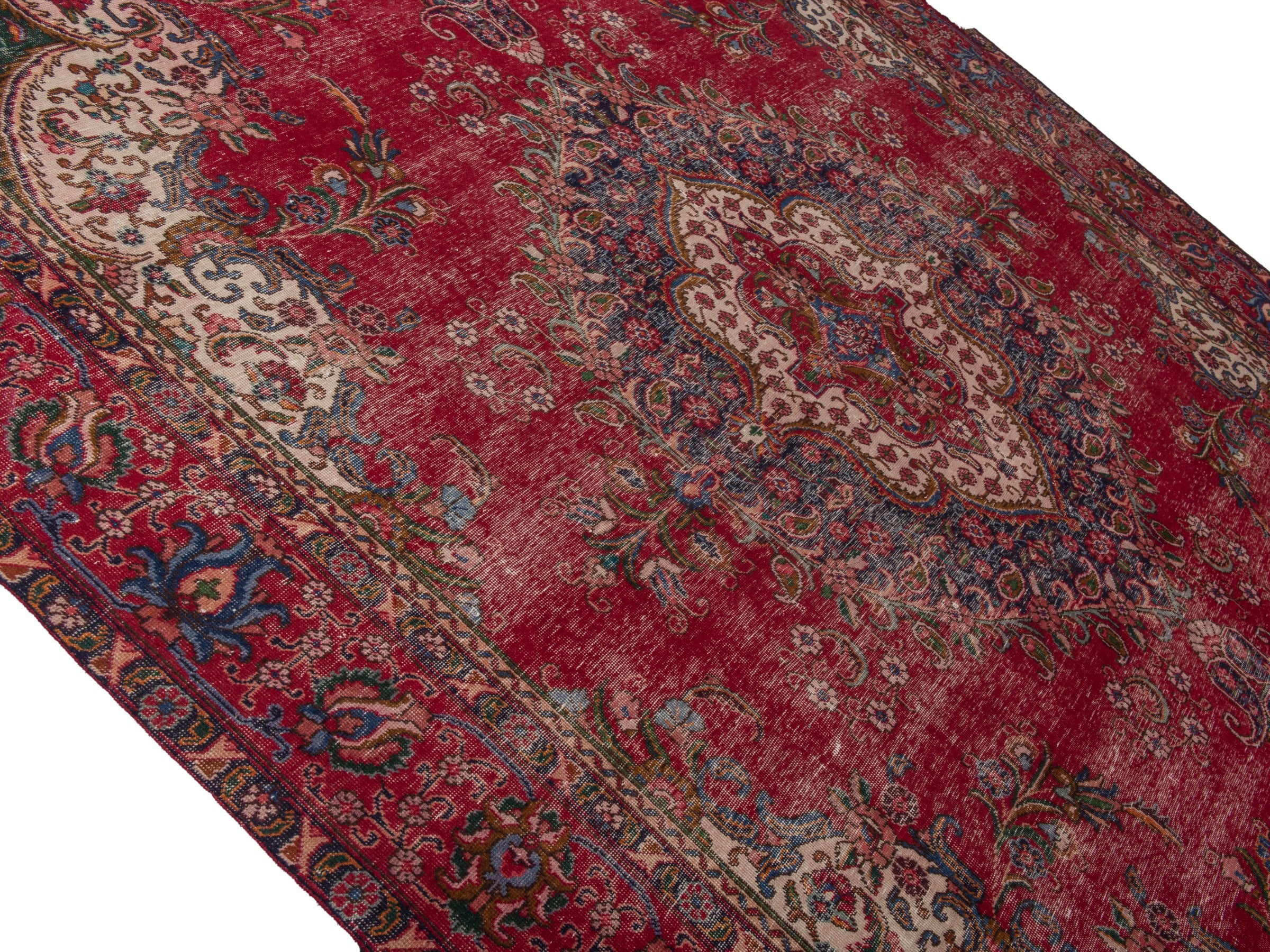 Persian Tabriz oversized rug in deep red and burgundy, view 3 of 21