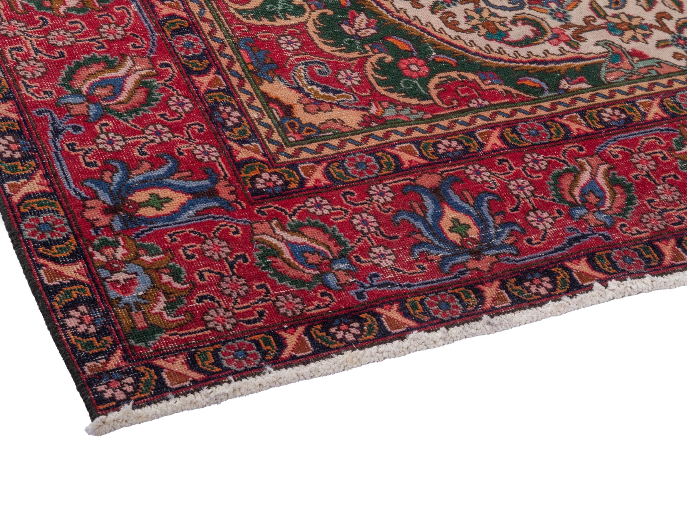 Persian Tabriz oversized rug in deep red and burgundy, view 5 of 21
