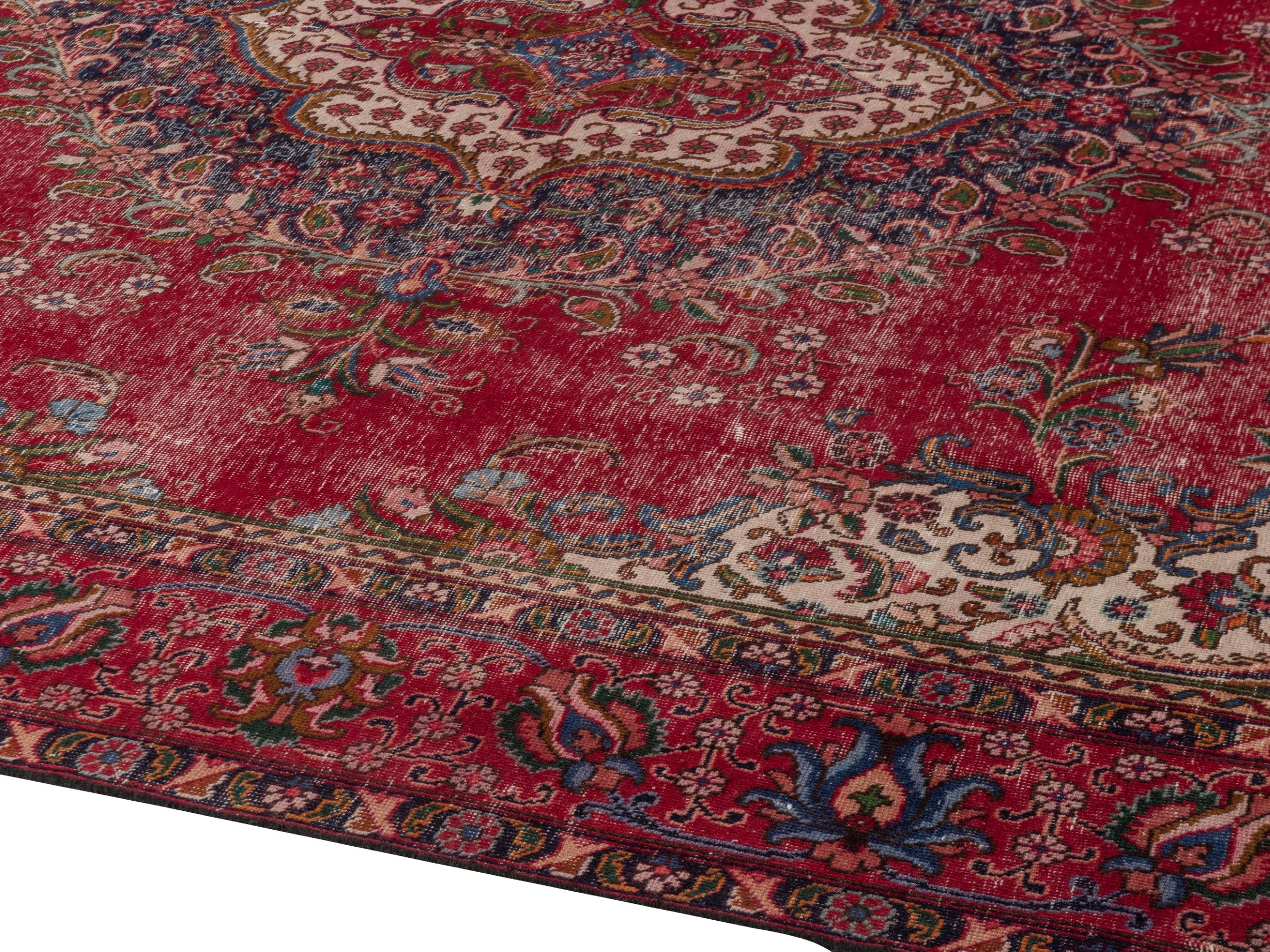 Persian Tabriz oversized rug in deep red and burgundy, view 7 of 21