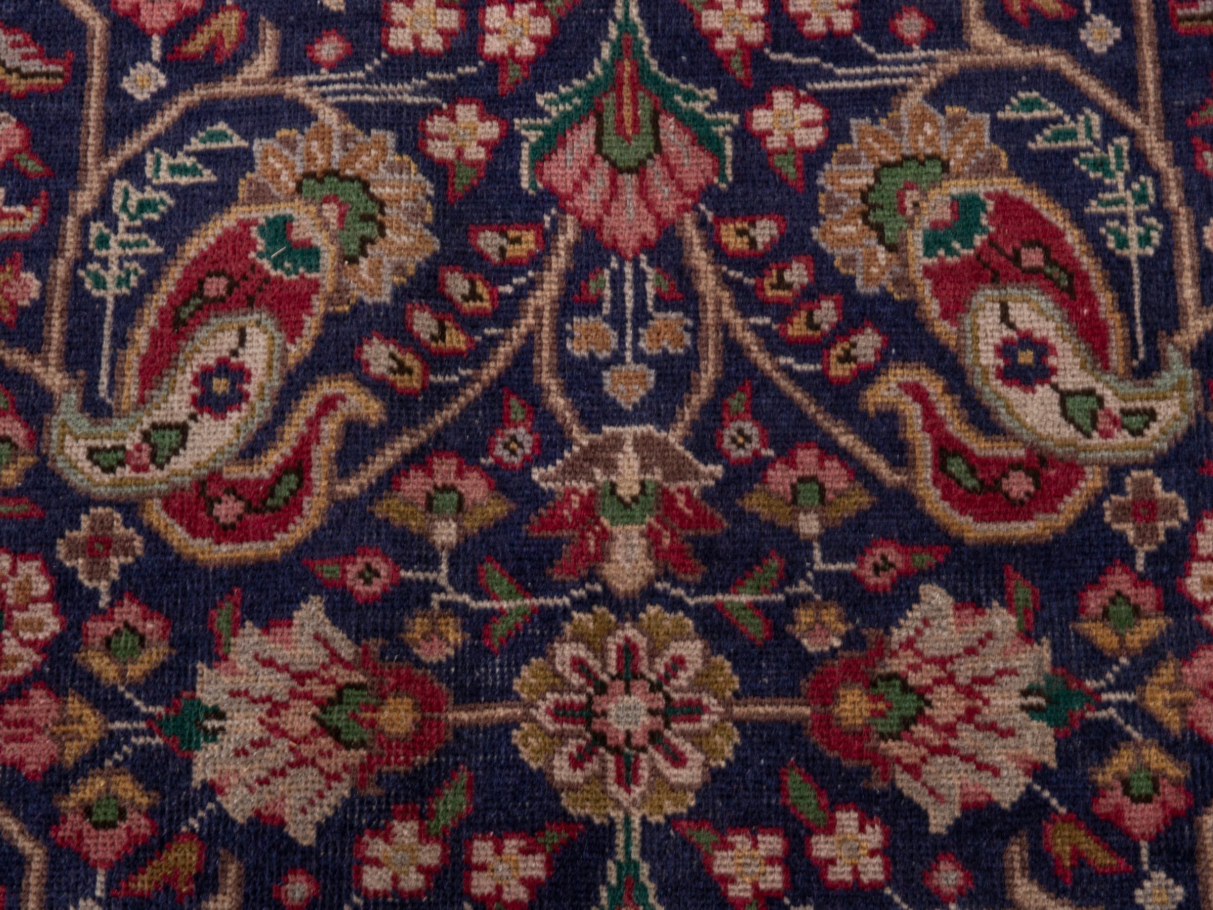Persian Tabriz oversized rug in navy and burgundy, view 11 of 17