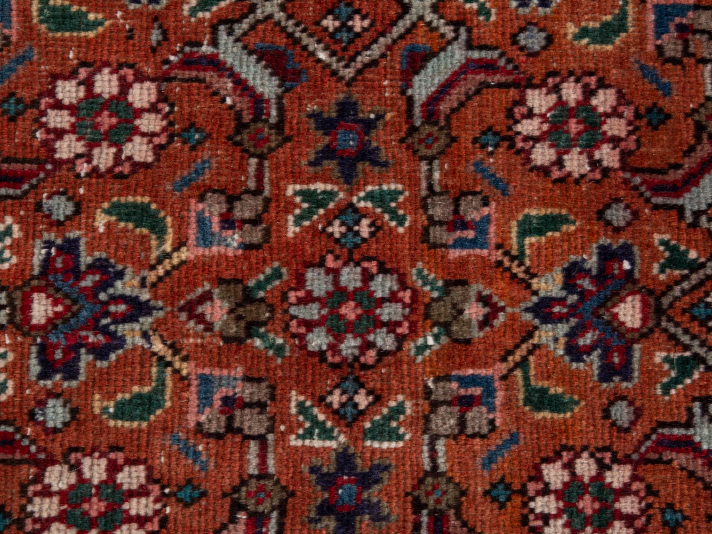 Persian Tabriz oversized rug in rust and navy, view 14 of 21