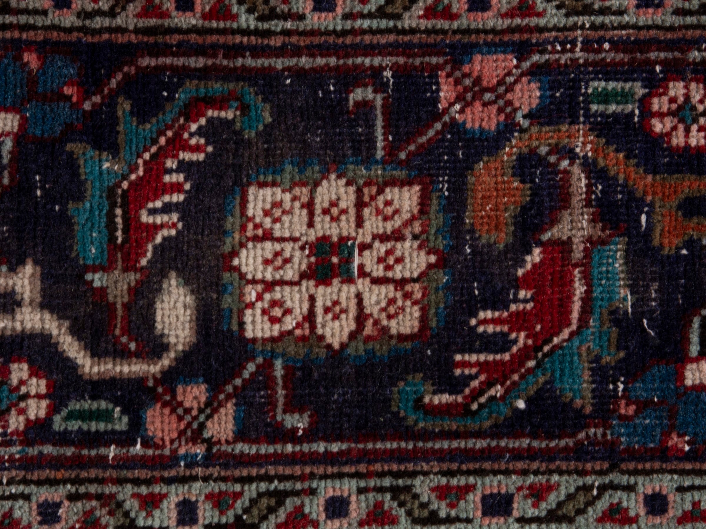 Persian Tabriz oversized rug in rust and navy, view 16 of 21