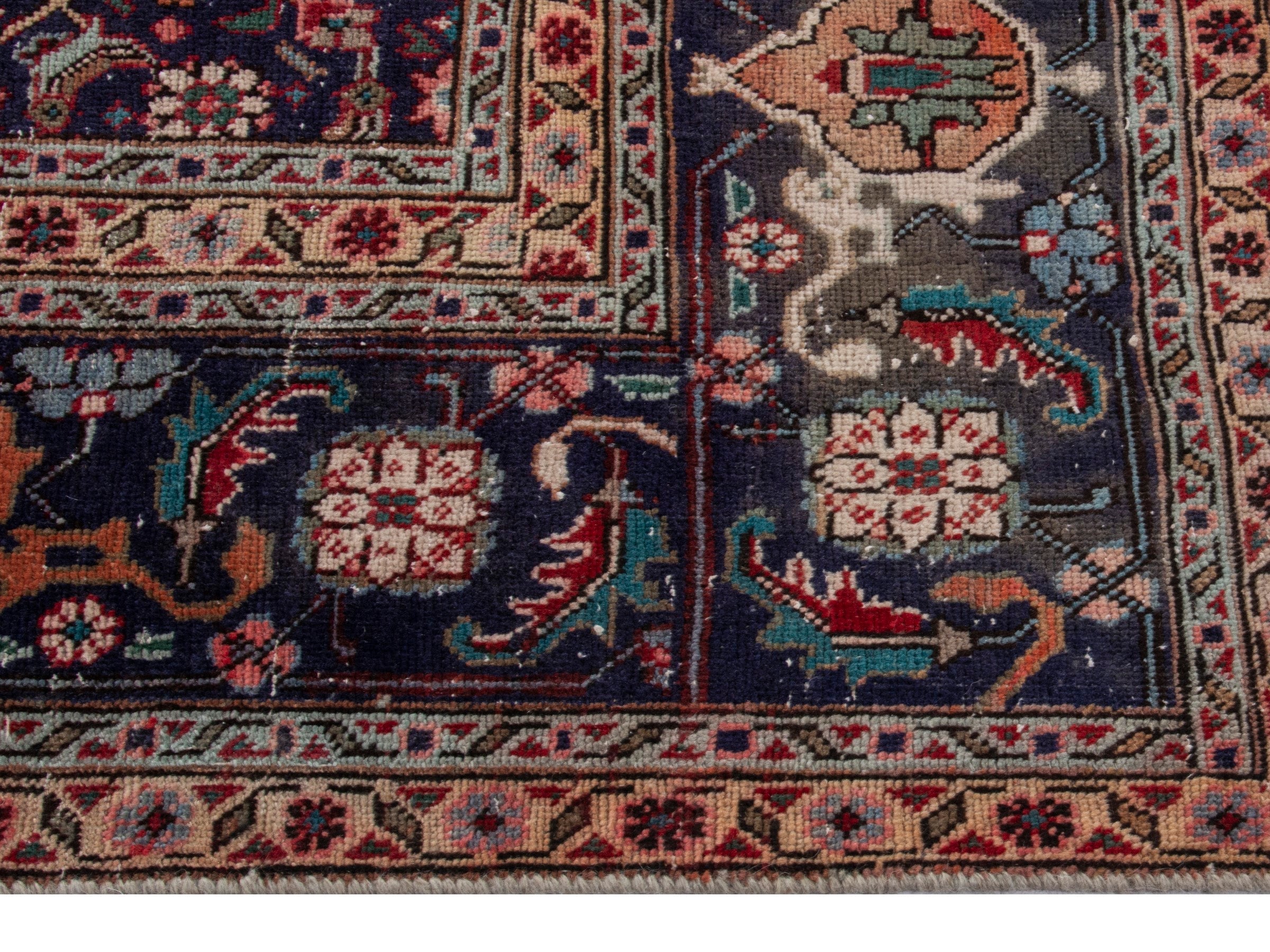 Persian Tabriz oversized rug in rust and navy, view 5 of 21