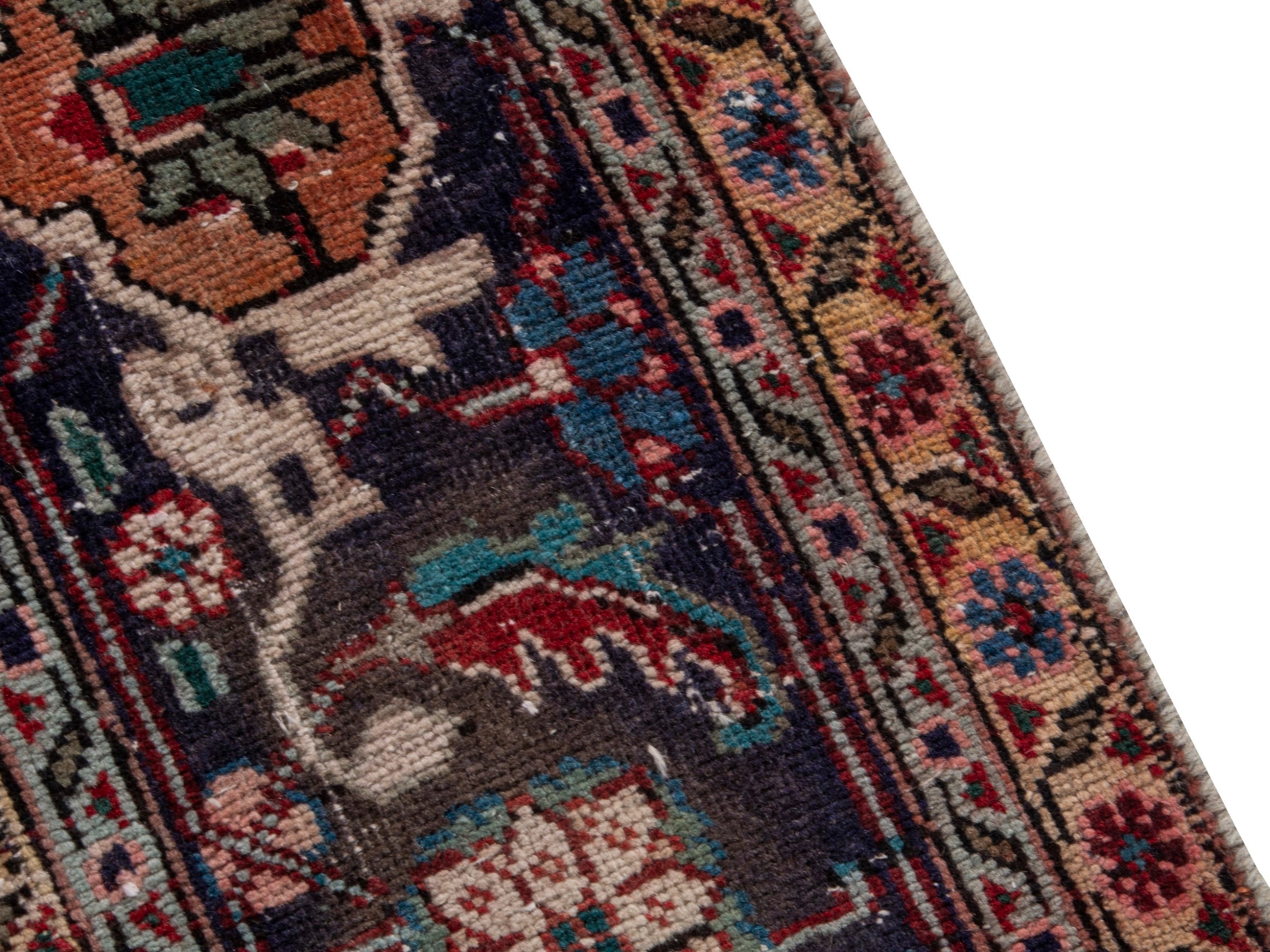 Persian Tabriz oversized rug in rust and navy, view 7 of 21