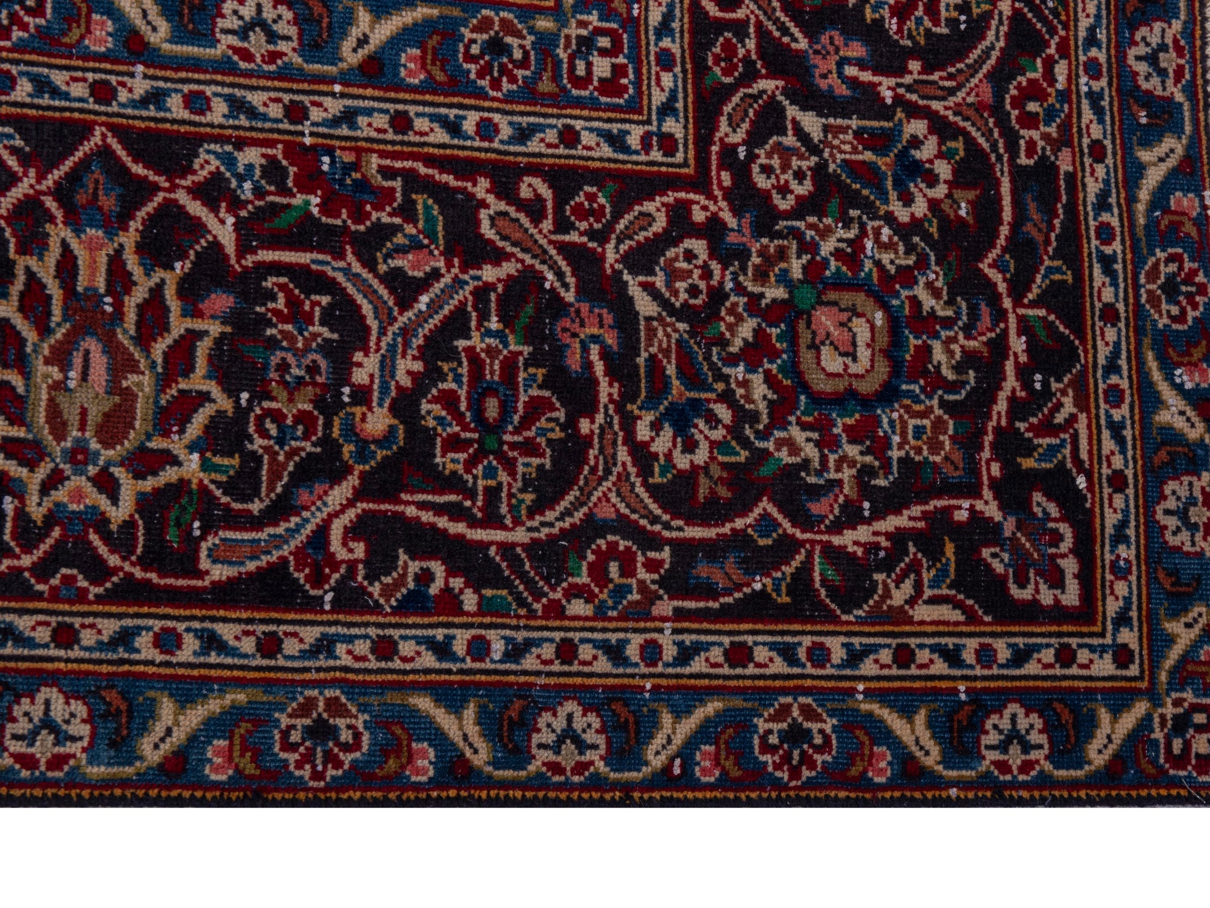 Persian Kashan oversized rug in deep red and brown, view 4 of 21