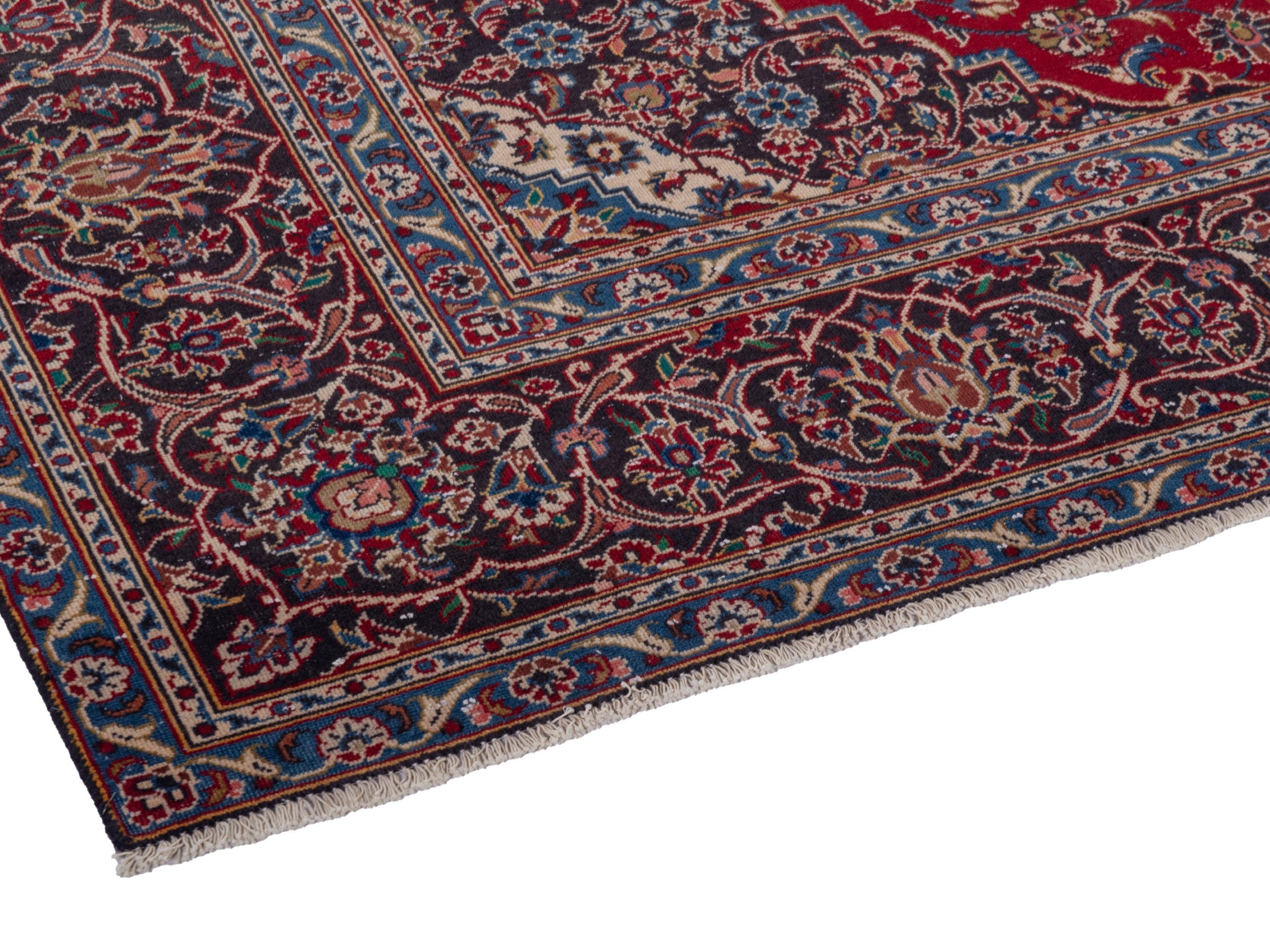 Persian Kashan oversized rug in deep red and brown, view 5 of 21