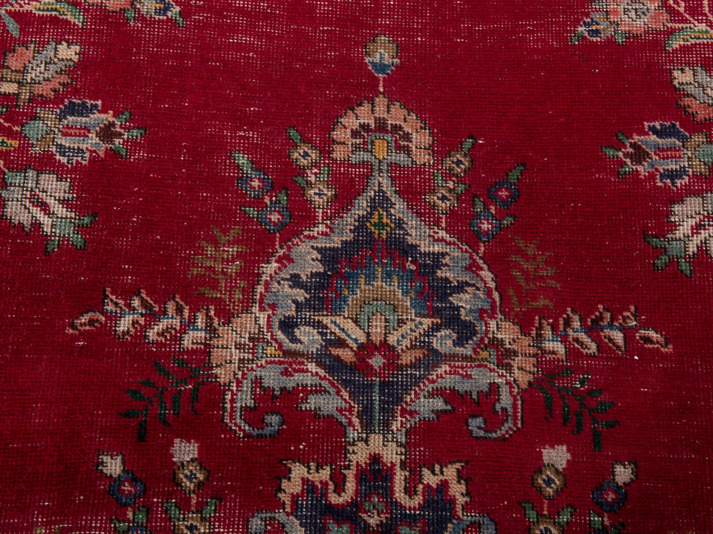 Persian Tabriz oversized rug in deep red and burgundy, view 13 of 20
