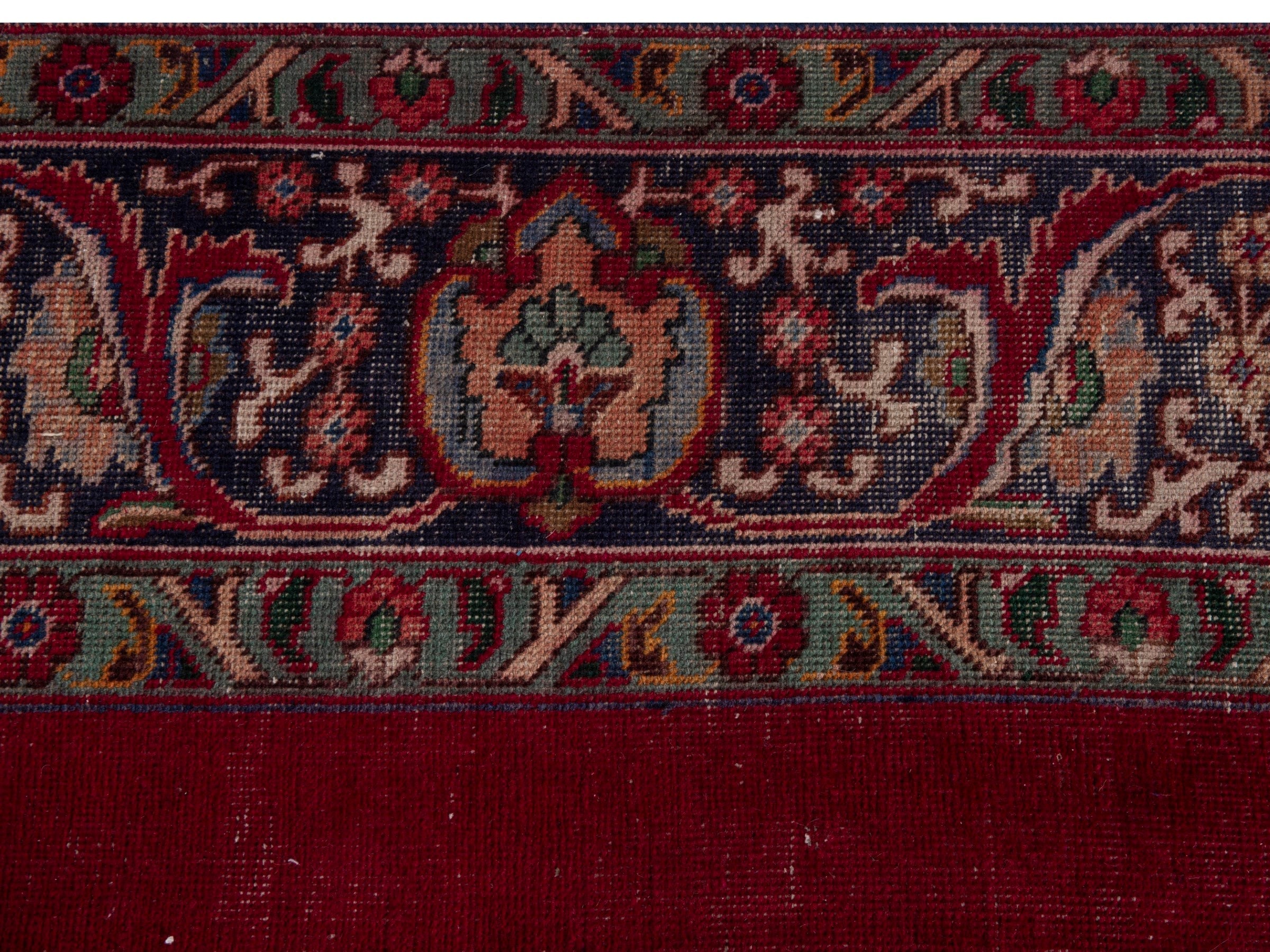 Persian Tabriz oversized rug in deep red and burgundy, view 14 of 20