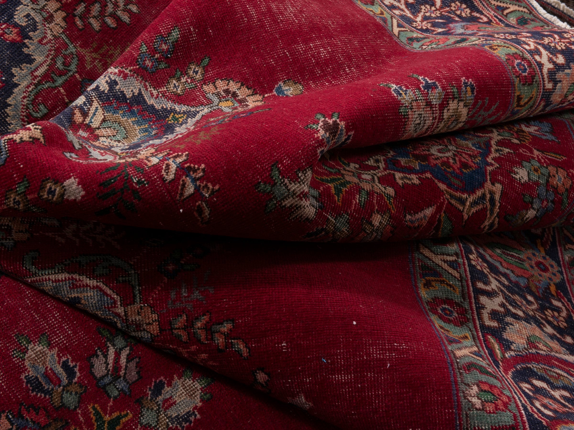 Persian Tabriz oversized rug in deep red and burgundy, view 16 of 20