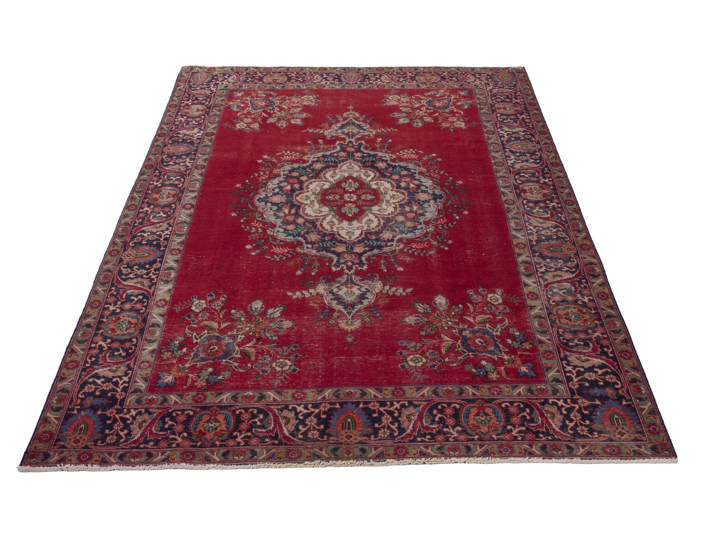 Persian Tabriz oversized rug in deep red and burgundy, view 2 of 20