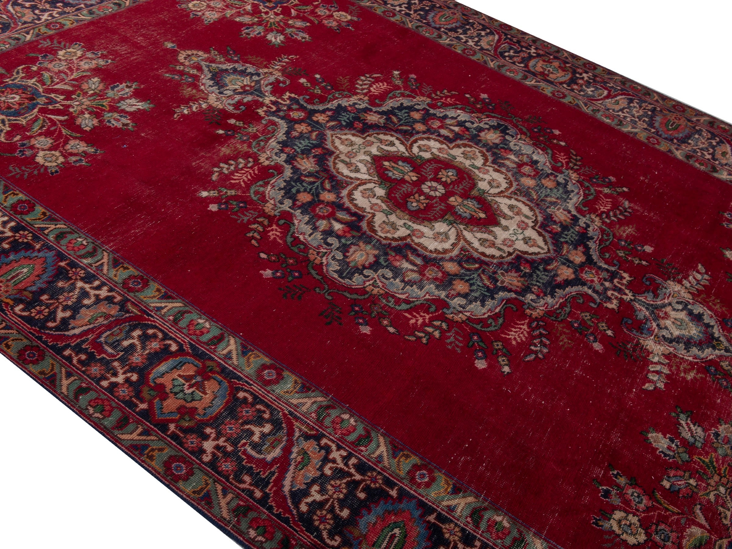 Persian Tabriz oversized rug in deep red and burgundy, view 3 of 20