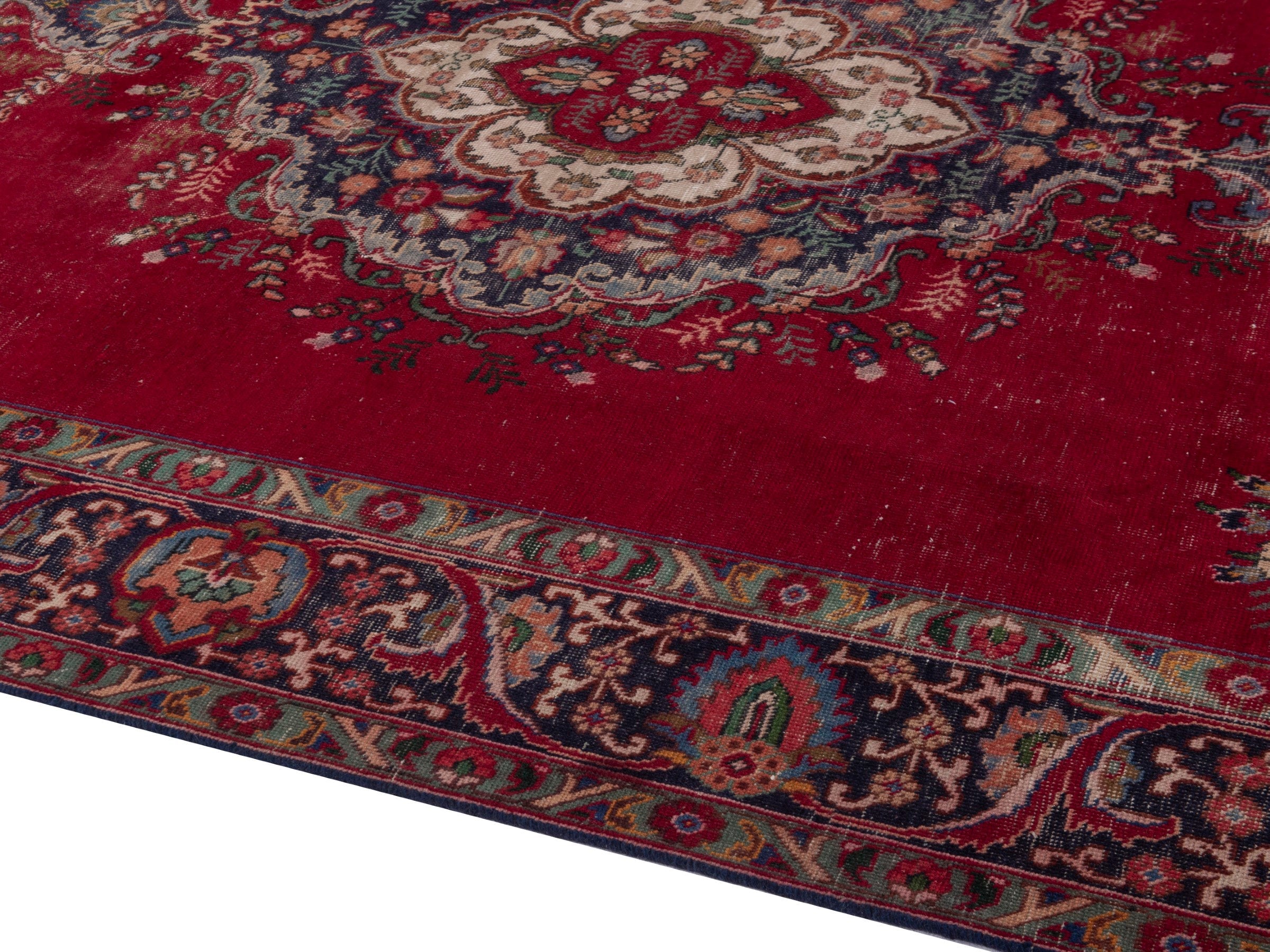Persian Tabriz oversized rug in deep red and burgundy, view 7 of 20