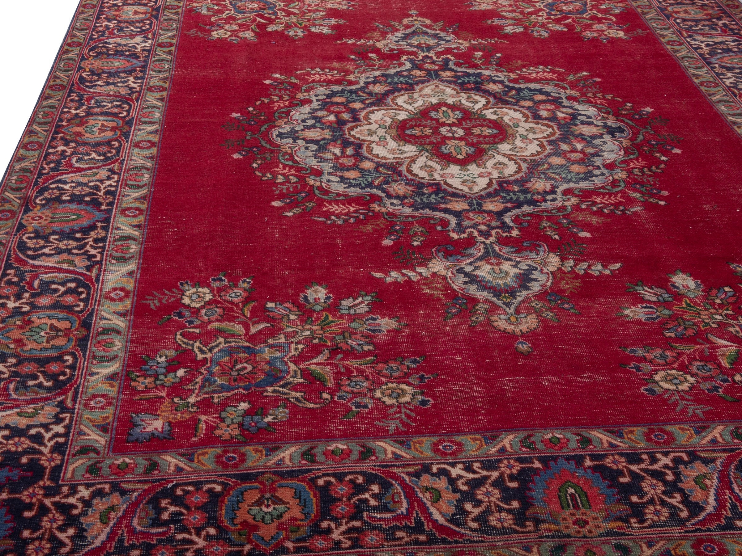 Persian Tabriz oversized rug in deep red and burgundy, view 8 of 20