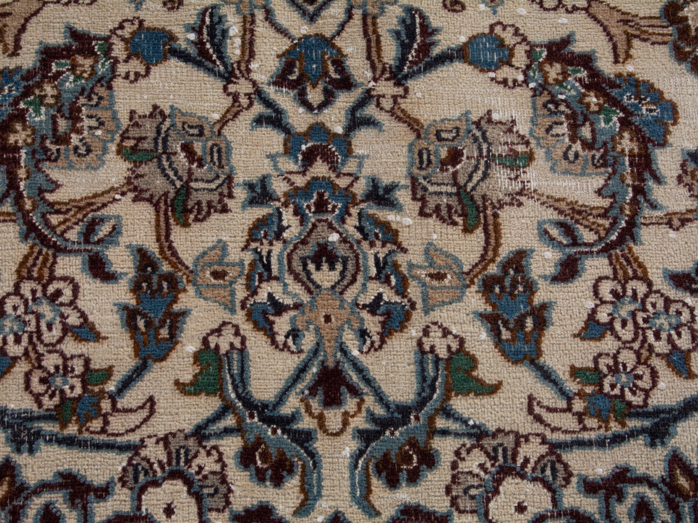 Persian Nain oversized rug in cream and dark blue, view 11 of 17
