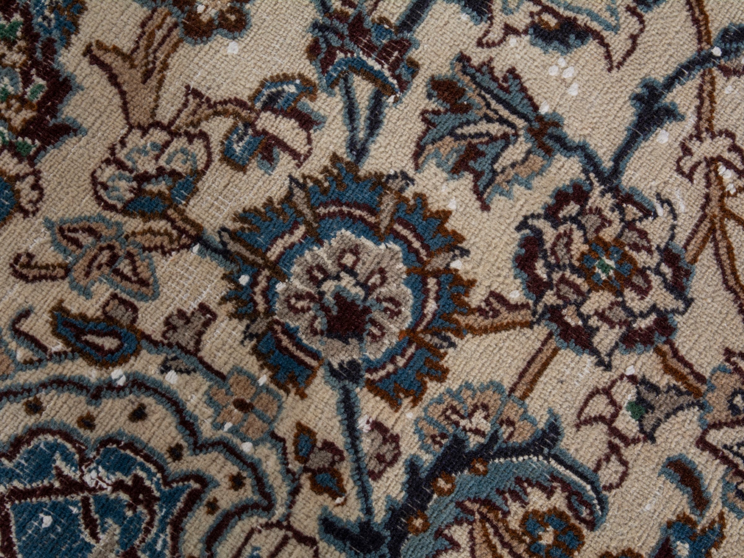 Persian Nain oversized rug in cream and dark blue, view 12 of 17