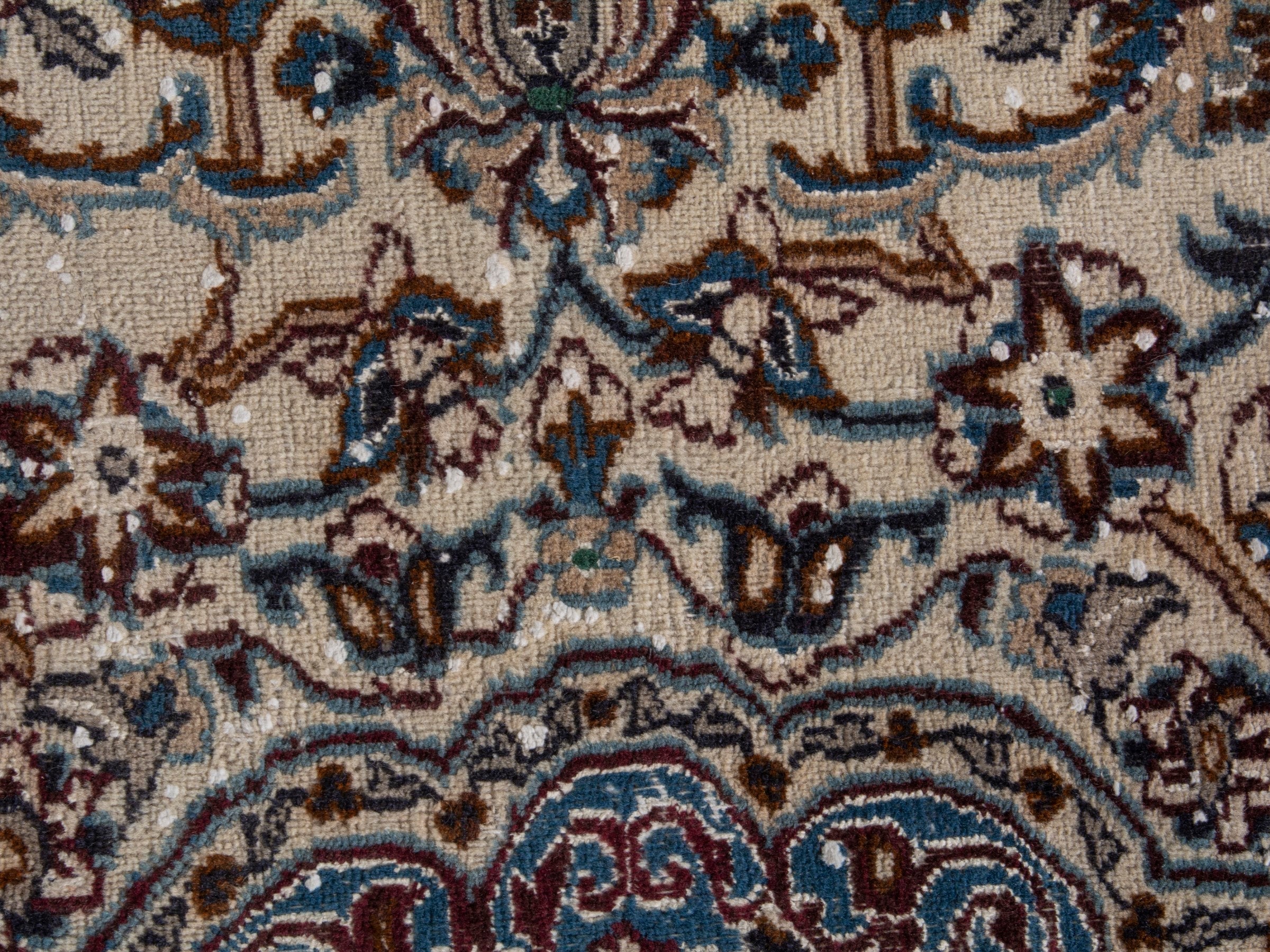 Persian Nain oversized rug in cream and dark blue, view 13 of 17