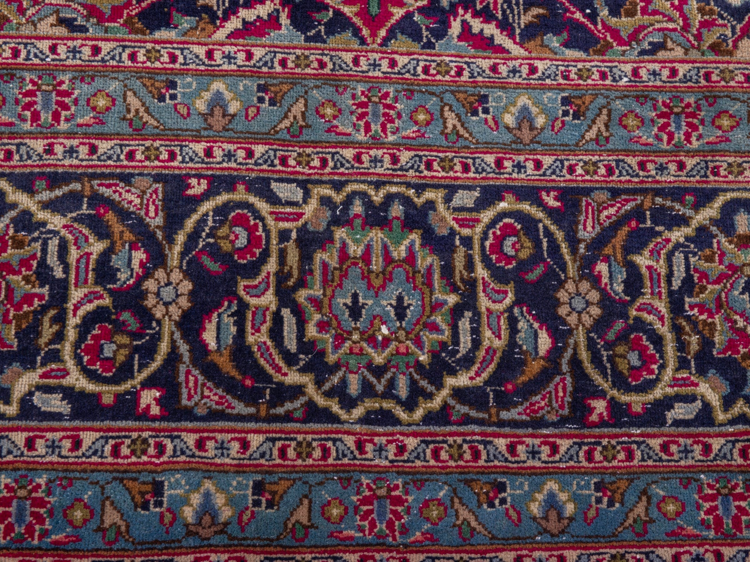 Persian Kashmar oversized rug in deep red and dark brown, view 10 of 18