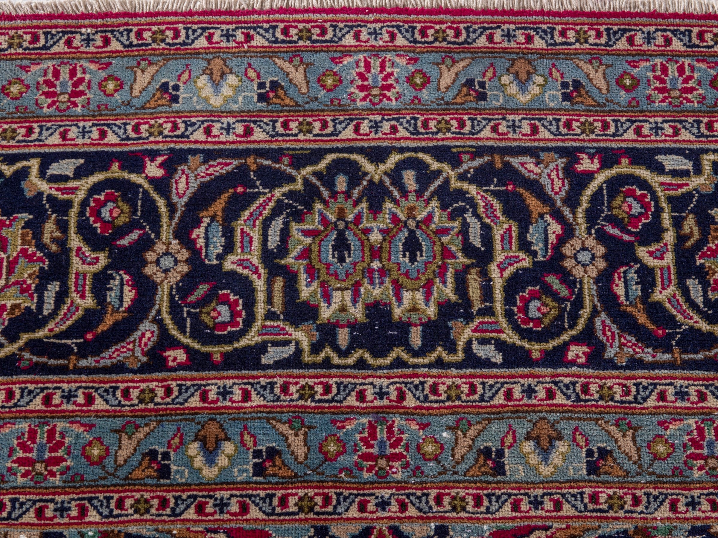 Persian Kashmar oversized rug in deep red and dark brown, view 13 of 18