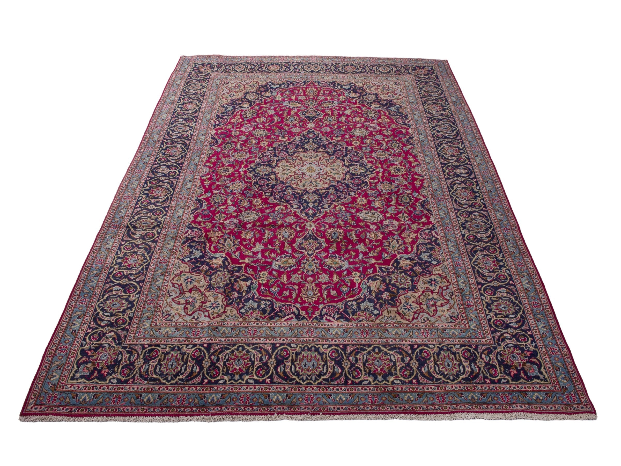 Persian Kashmar oversized rug in deep red and dark brown, view 2 of 18
