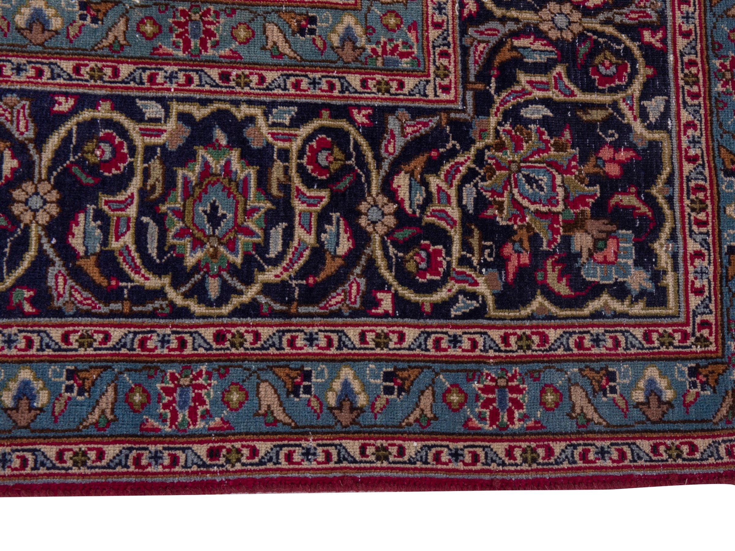 Persian Kashmar oversized rug in deep red and dark brown, view 4 of 18
