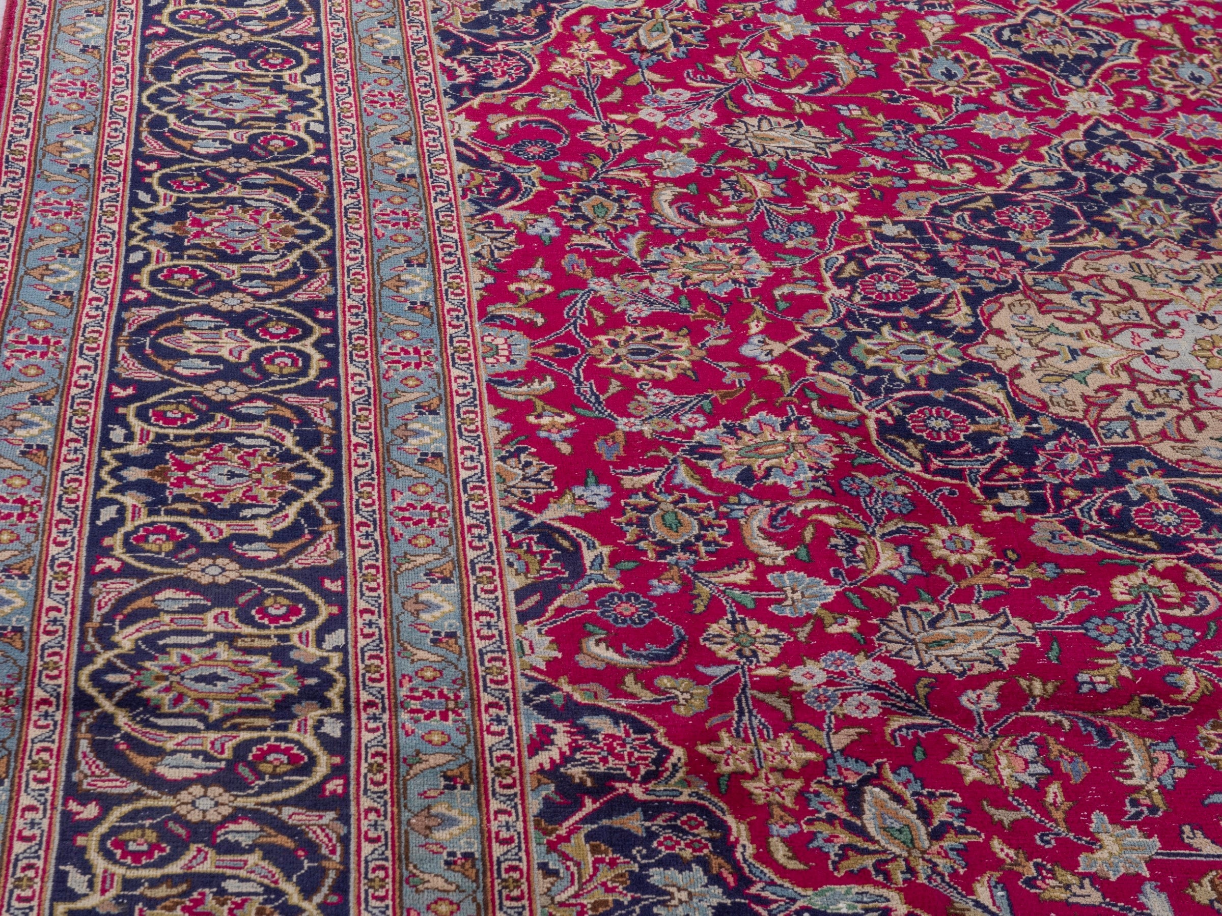 Persian Kashmar oversized rug in deep red and dark brown, view 6 of 18