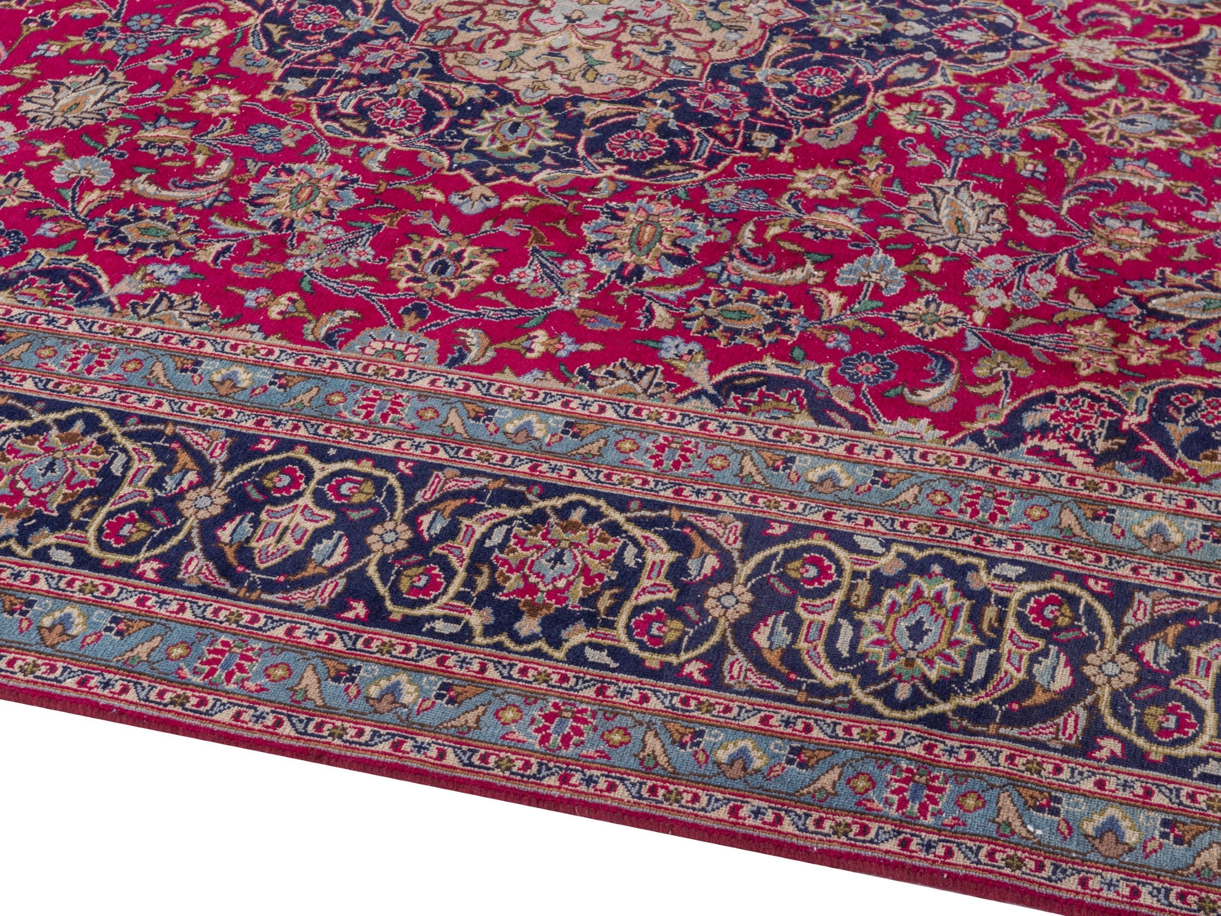 Persian Kashmar oversized rug in deep red and dark brown, view 7 of 18