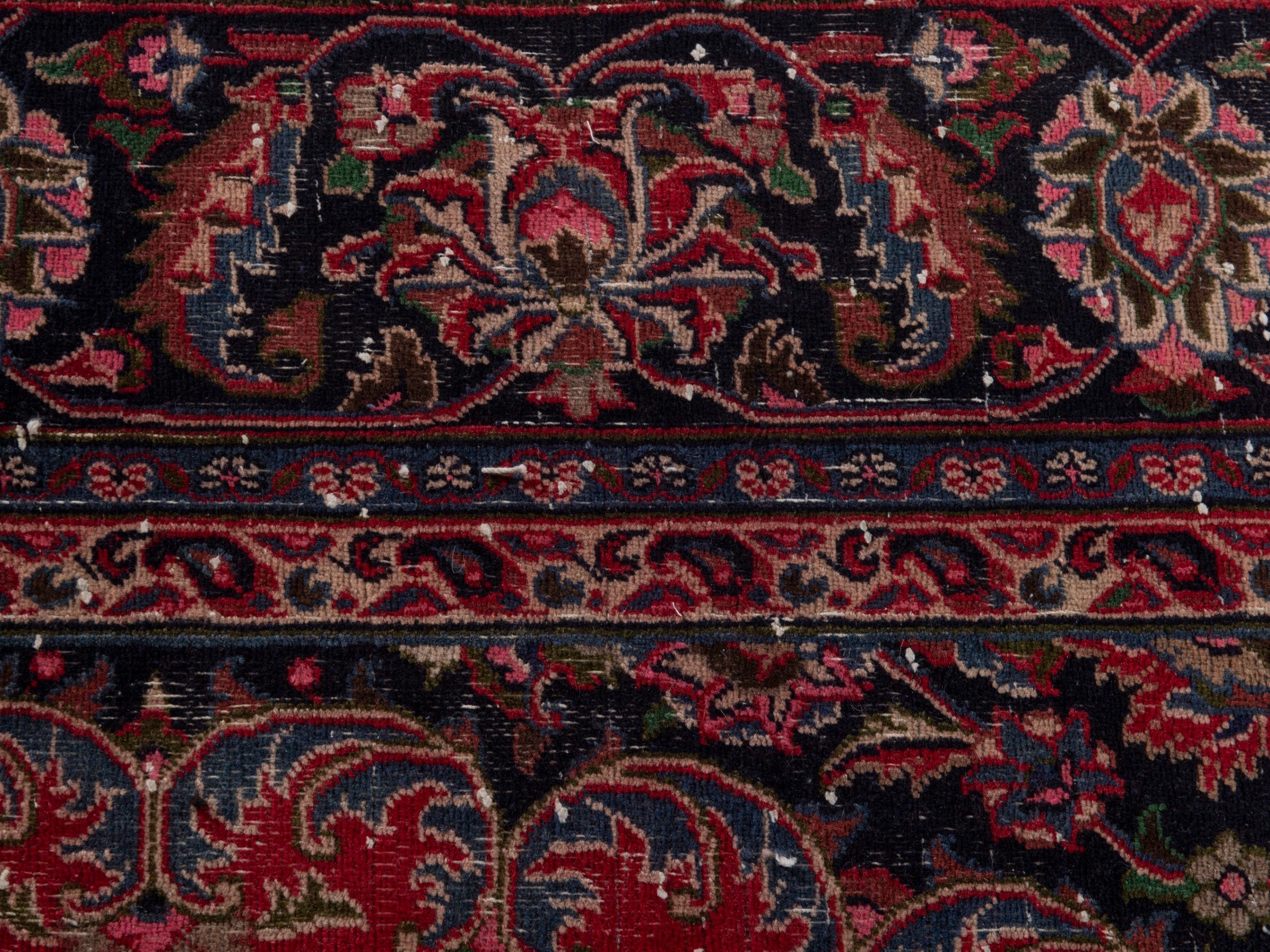 Persian Mashhad oversized rug in deep red and burgundy, view 14 of 19