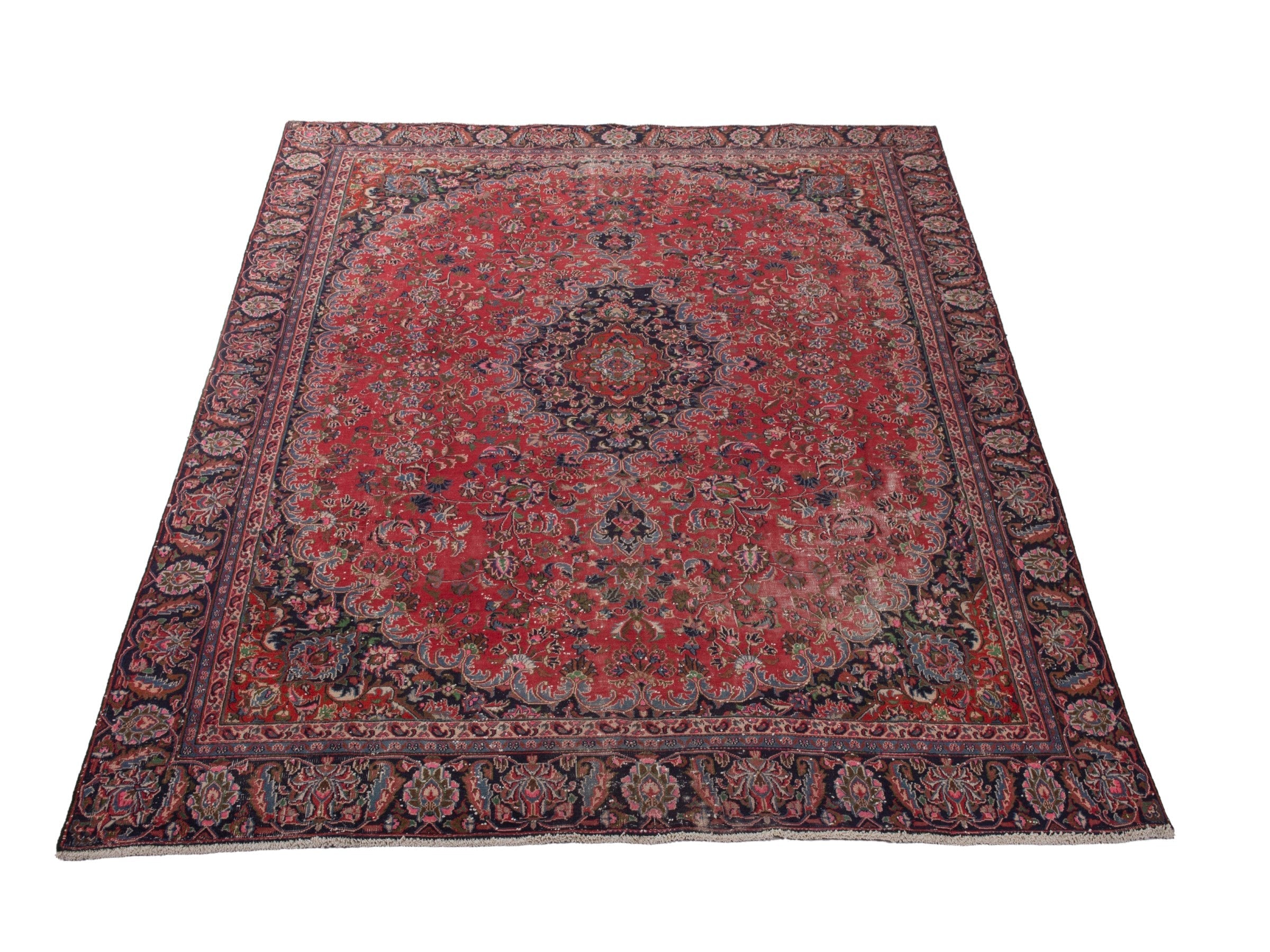 Persian Mashhad oversized rug in deep red and burgundy, view 3 of 19
