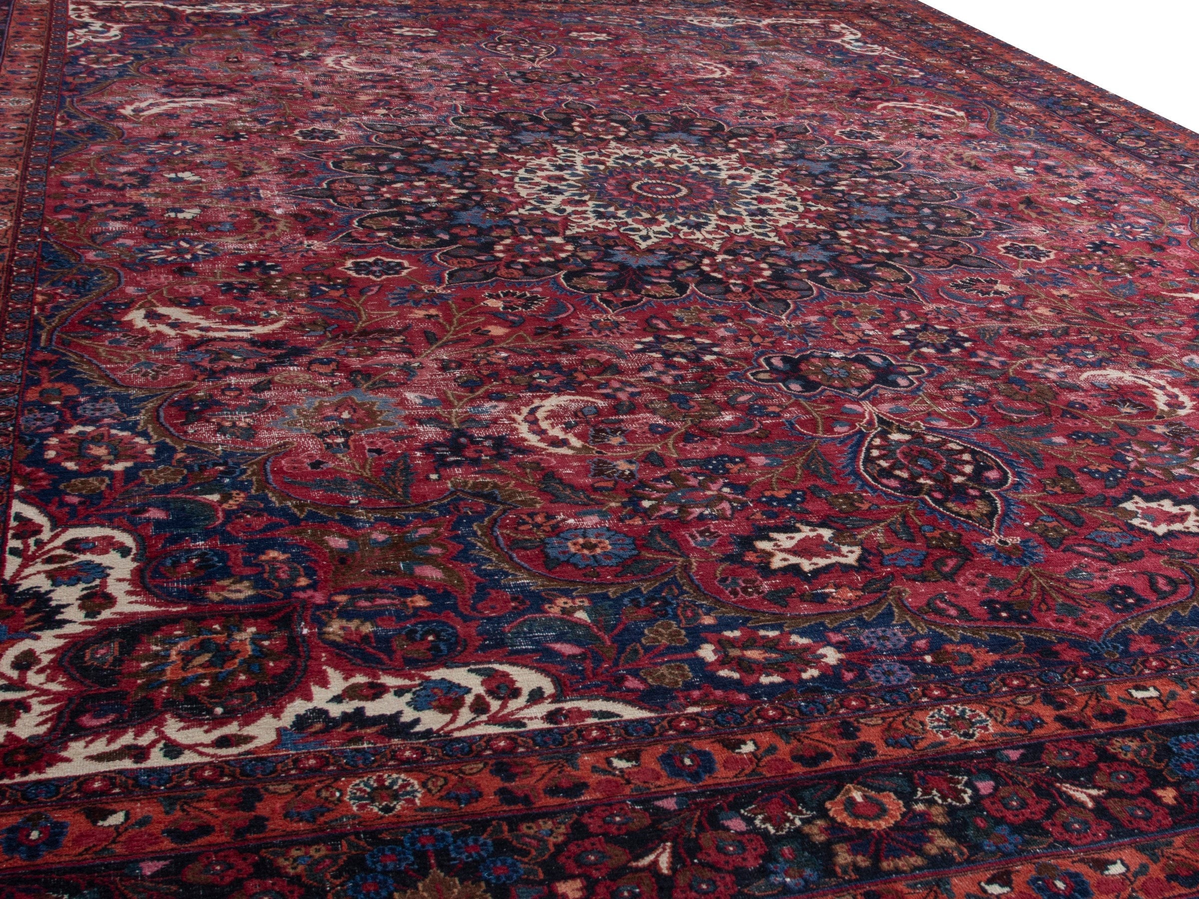 Persian Dorokhsh oversized rug in burgundy and deep red, view 10 of 21