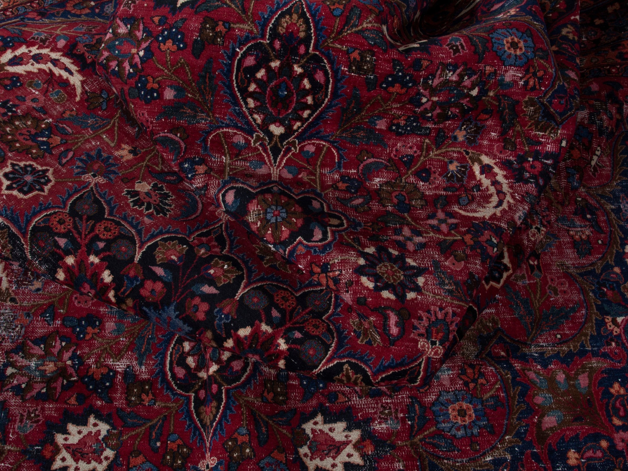 Persian Dorokhsh oversized rug in burgundy and deep red, view 18 of 21