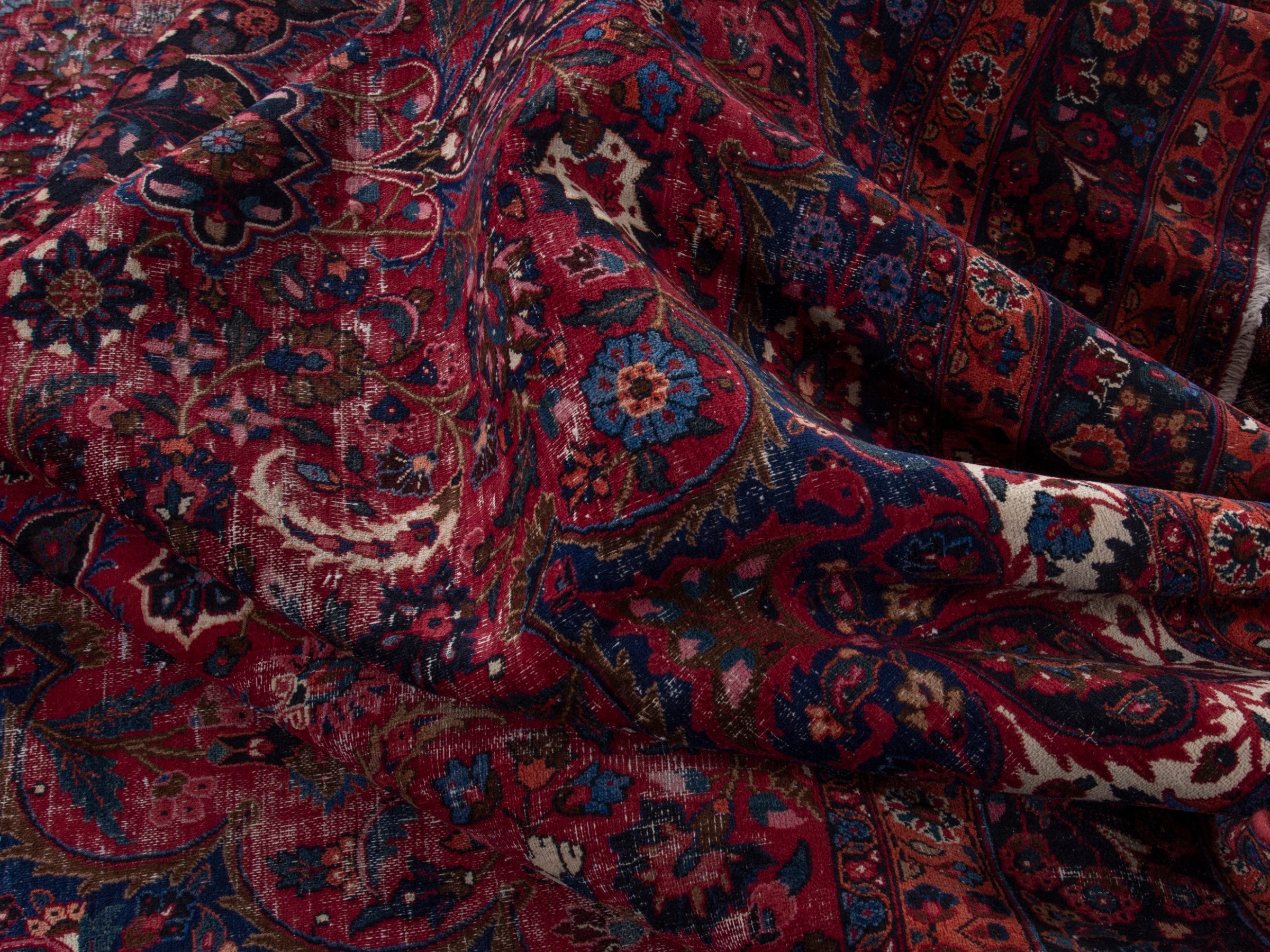 Persian Dorokhsh oversized rug in burgundy and deep red, view 19 of 21
