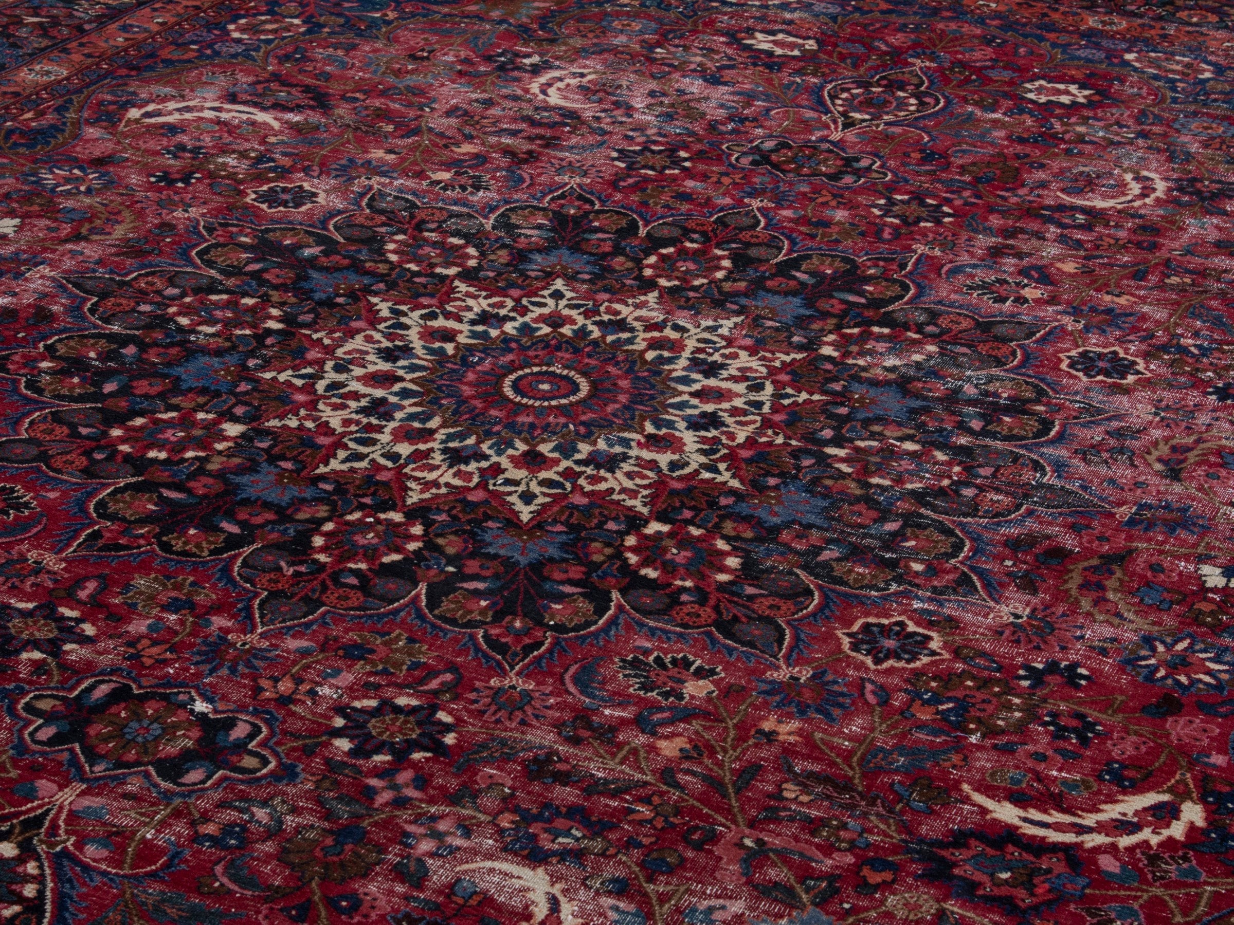 Persian Dorokhsh oversized rug in burgundy and deep red, view 9 of 21