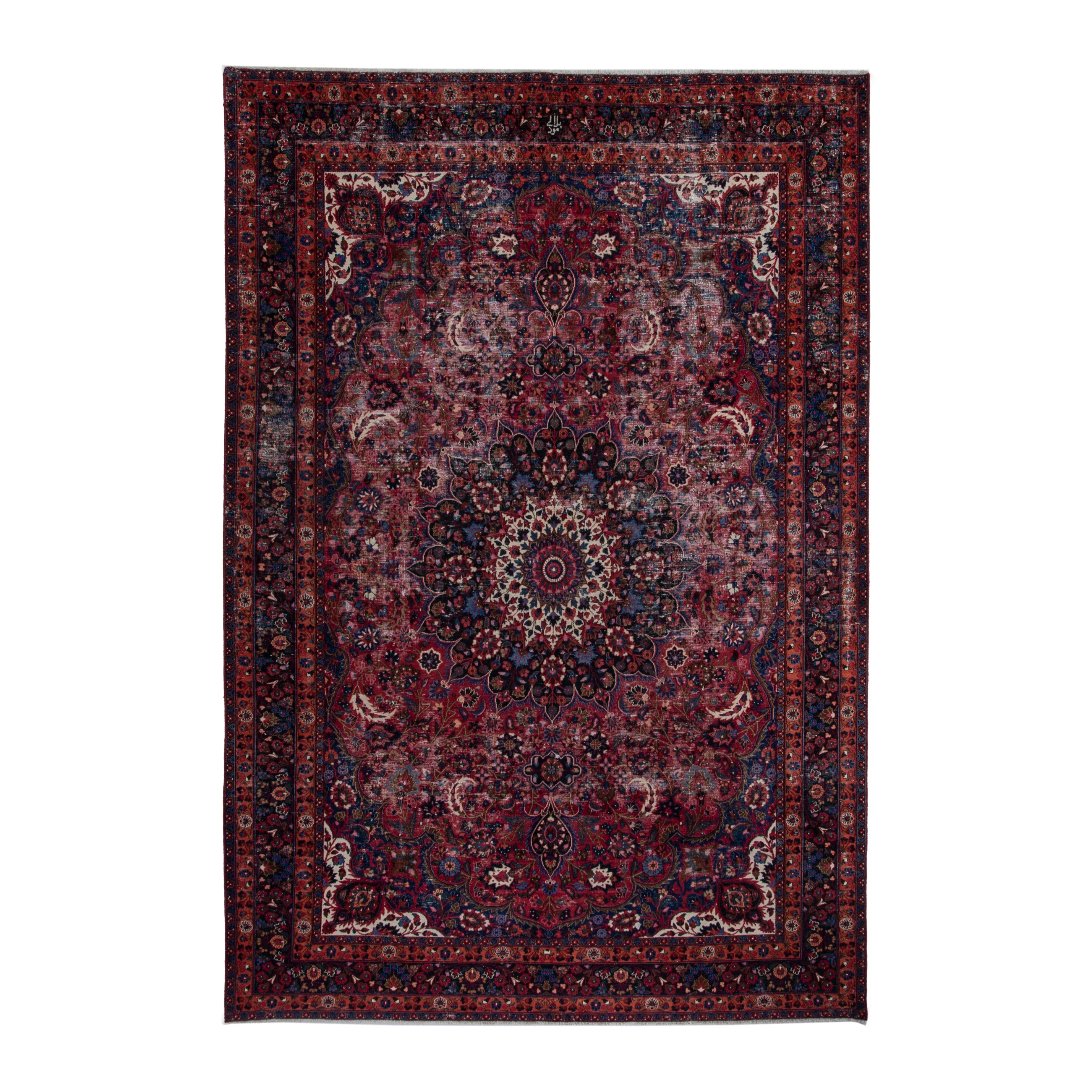 Persian Dorokhsh oversized rug in burgundy and deep red, 9' x 12'10"