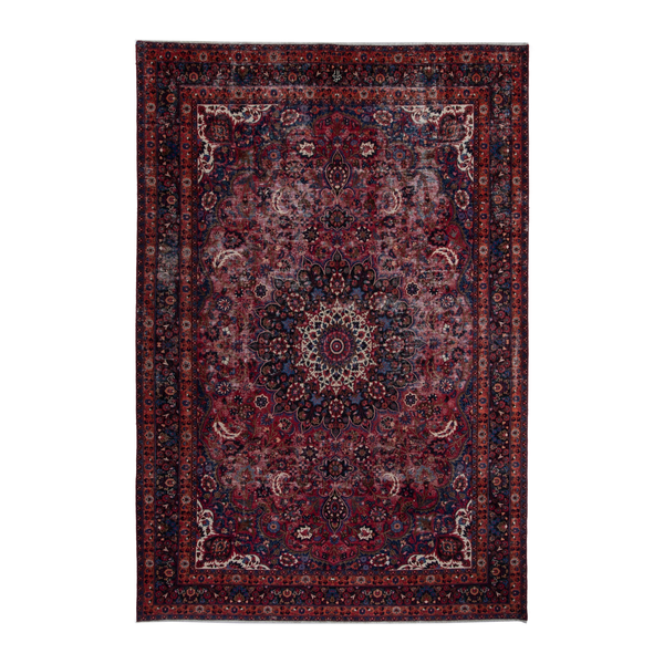 Persian Dorokhsh oversized rug in burgundy and deep red, 9' x 12'10"
