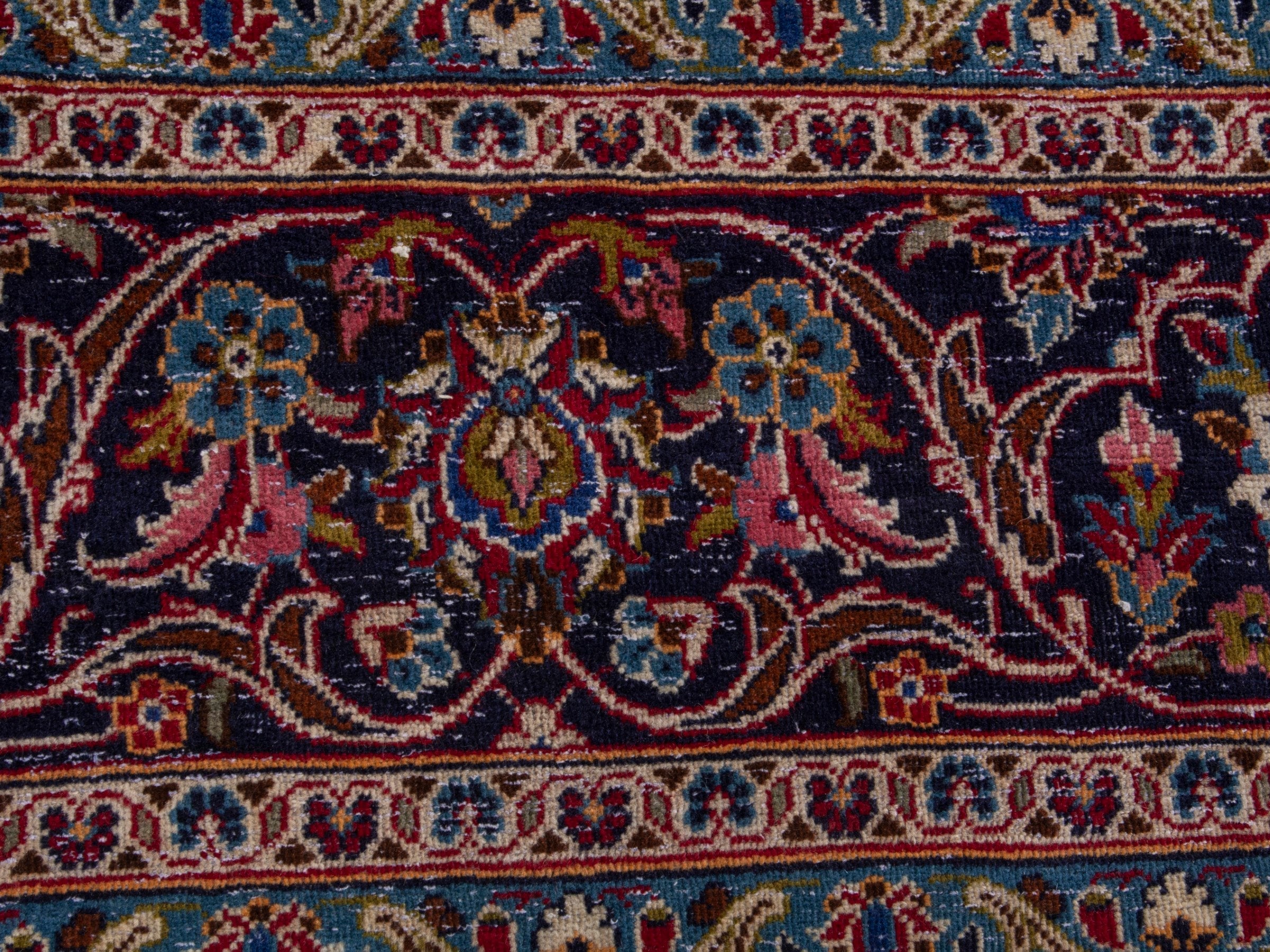 Persian Kashan oversized rug in deep red and burgundy, view 10 of 12