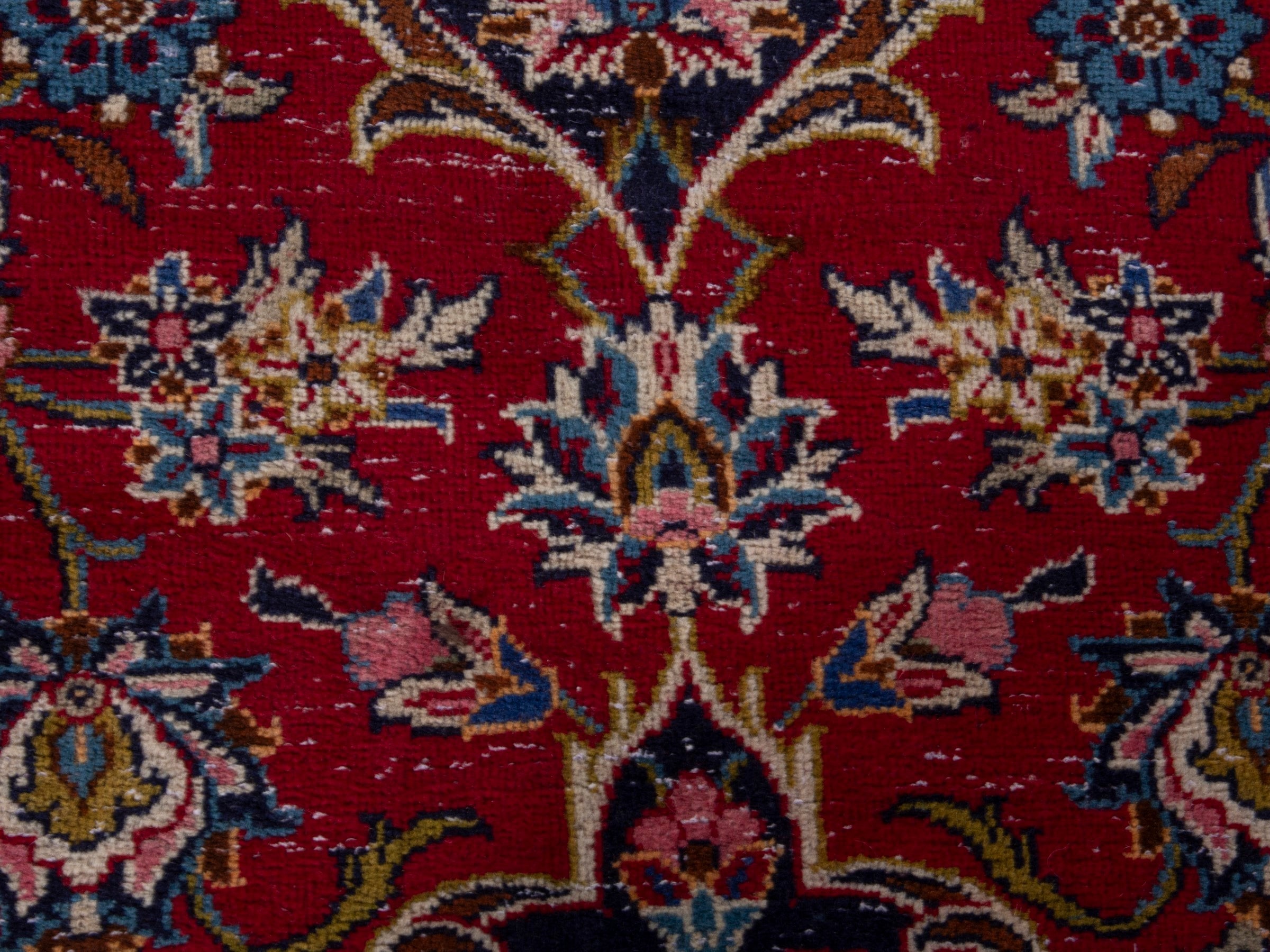 Persian Kashan oversized rug in deep red and burgundy, view 12 of 12